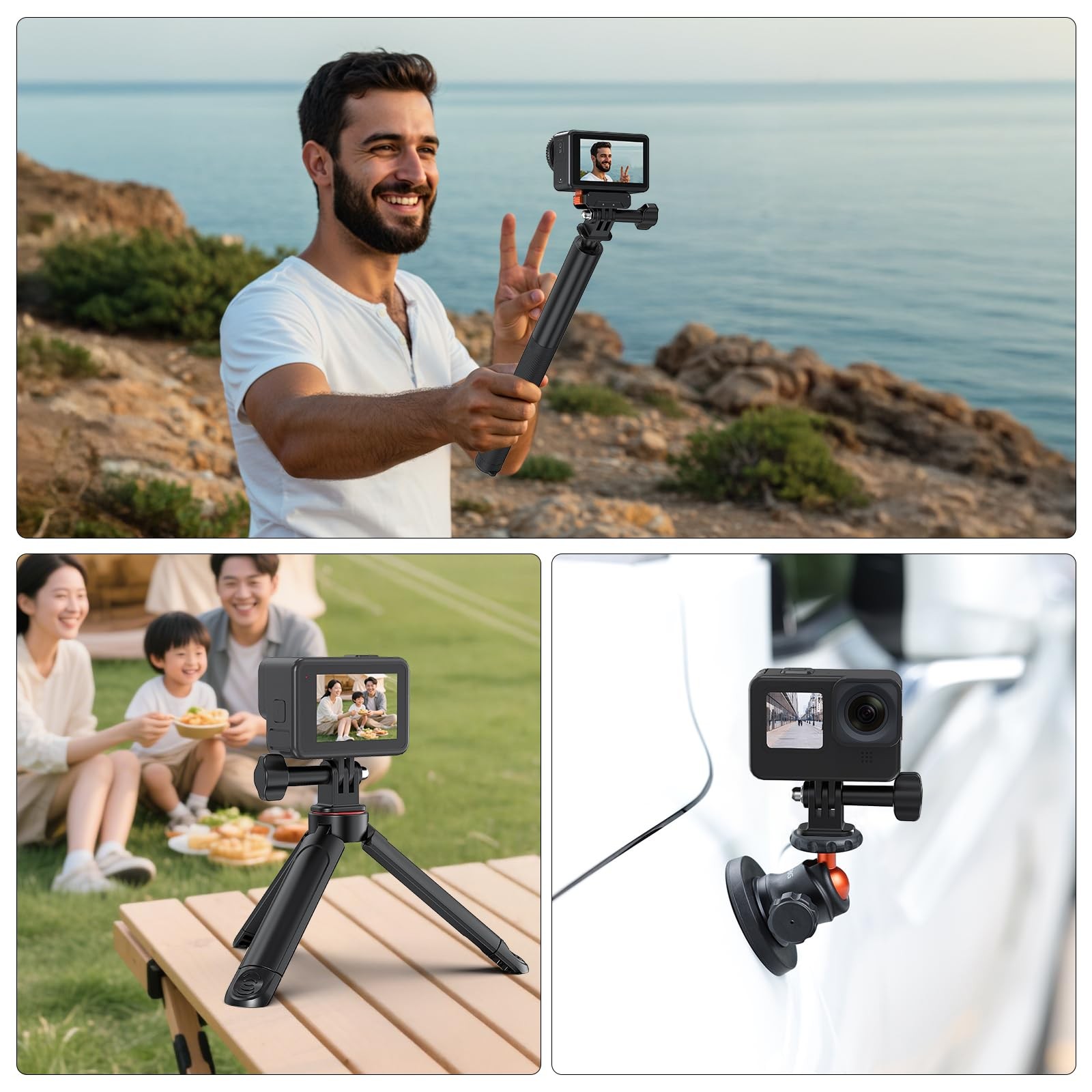 Tripod Mount Adapter 1/4 Inch Screw Compatible with GoPro Hero Black Camera