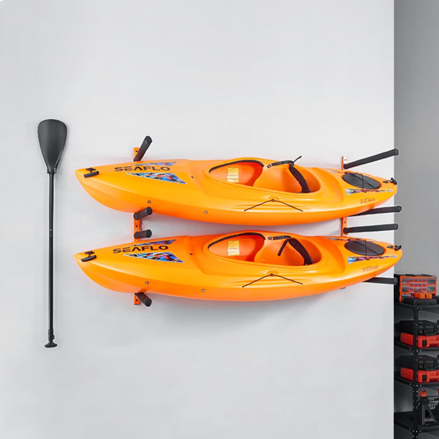 Heavy Duty Adjustable Kayak Storage Rack for Indoor & Outdoor Use