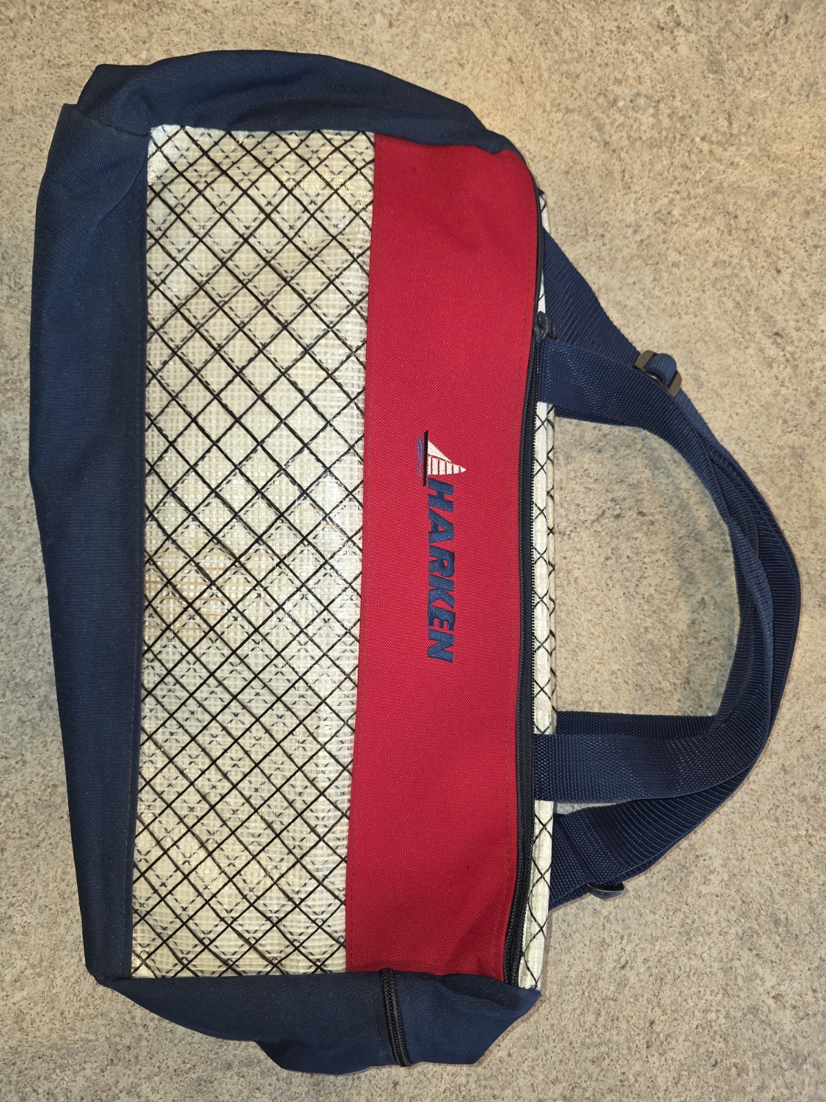 Harken Sailing Gear Bag Blue Red Waterproof Dry Tote Shoulder Strap