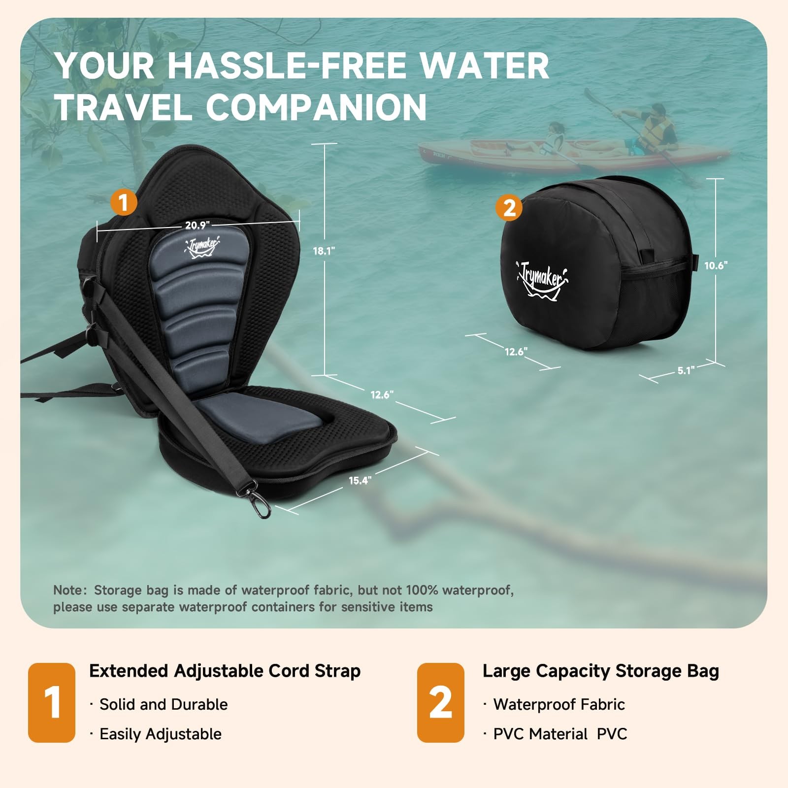 Trymaker Kayak Seats Gray 1 Pack