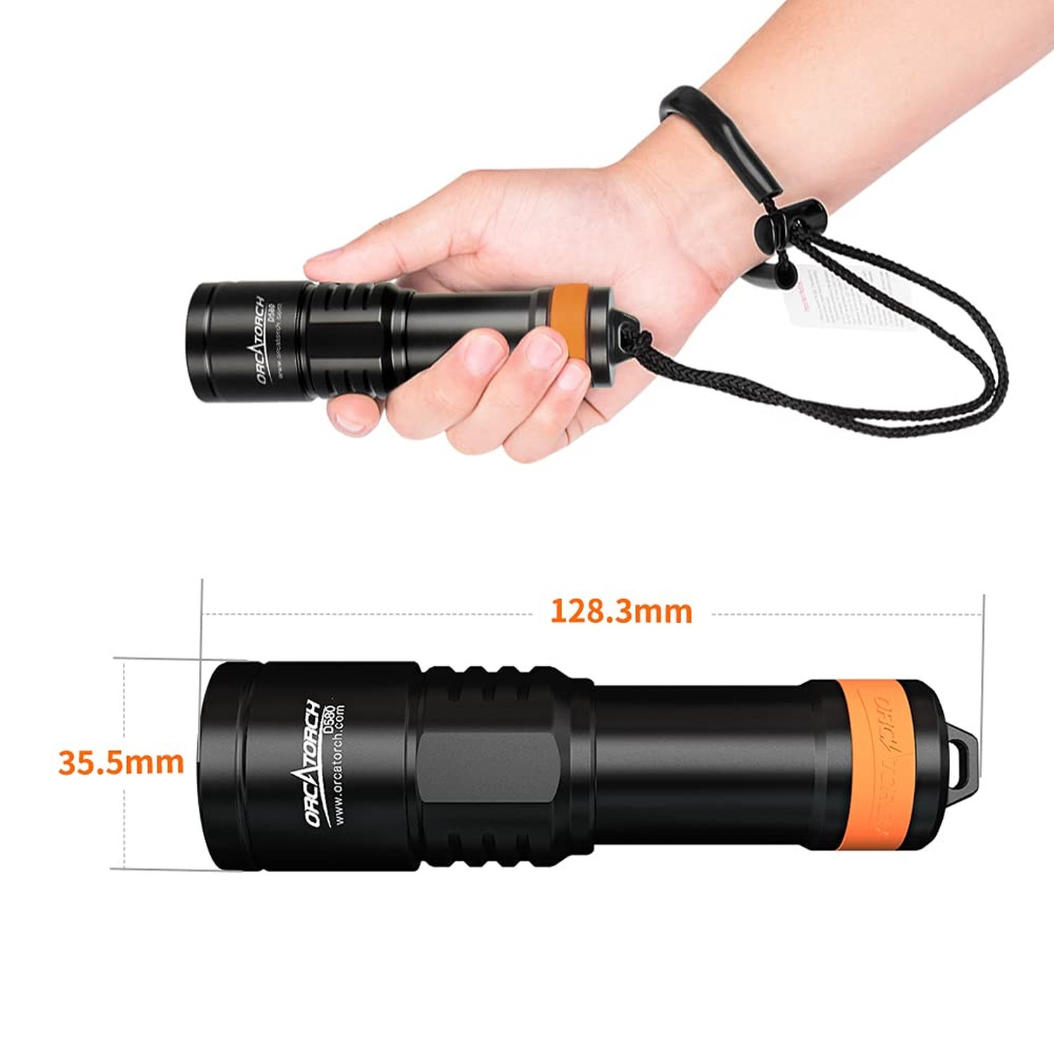 ORCATORCH D580 Scuba Dive Light, Max 530 Lumens Underwater Flashlight with 6 …