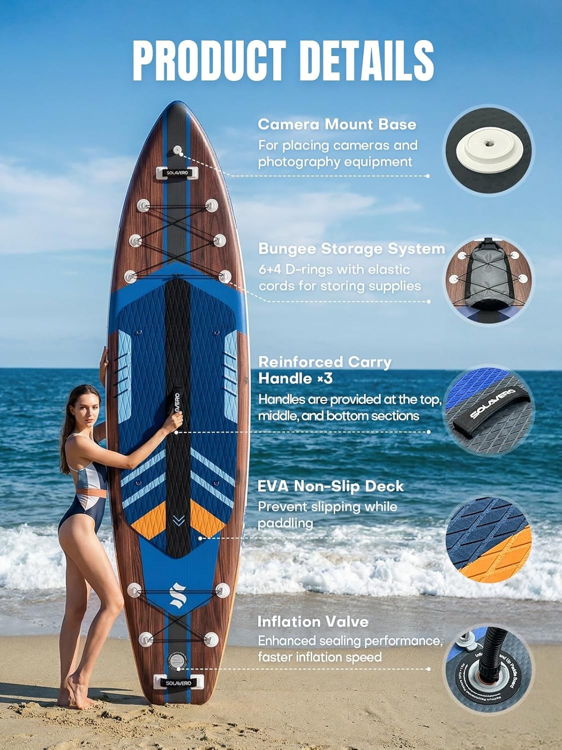 11’6″ x 35″ Inflatable Stand Up Paddle Board with Seat, SUP Boards Accessories