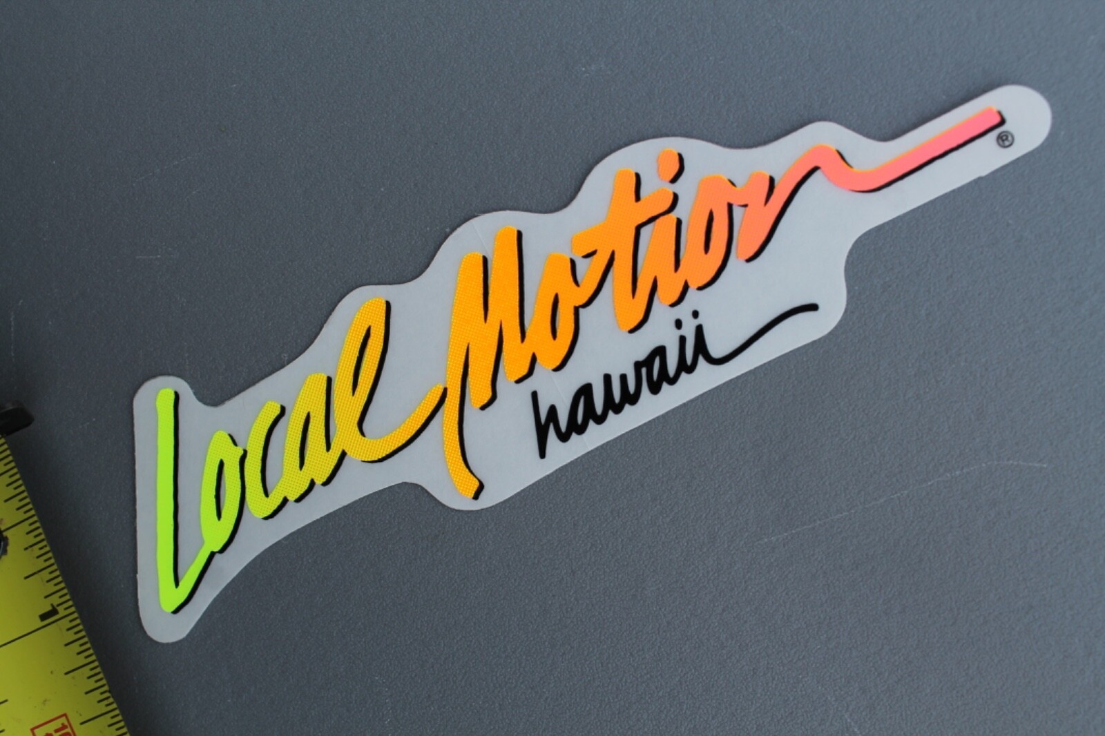 LOCAL MOTION Hawaii Surfboard Neon Orange Fade 80’s LM1A Vintage Surfing STICKER