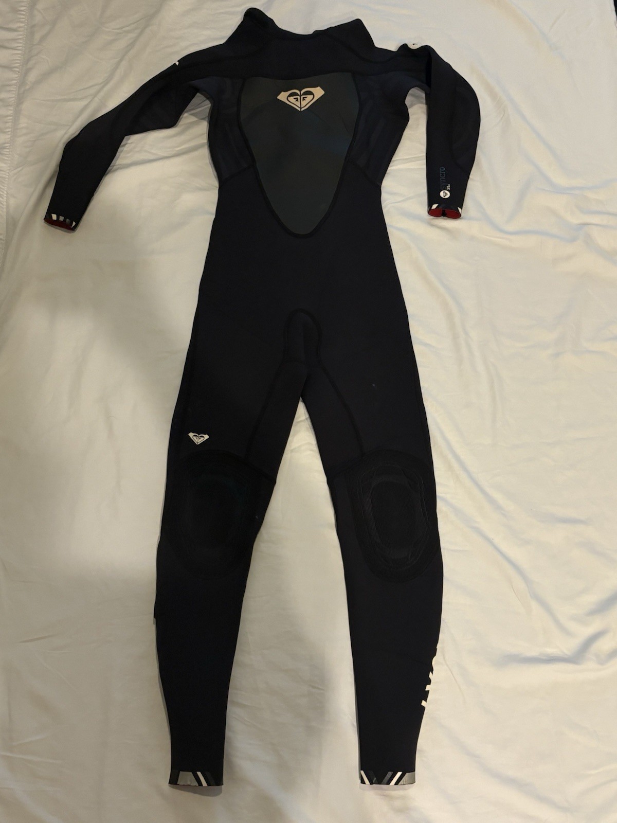 Roxy Syncro 3/2mm Back Zip Full Wetsuit Black Grey 🔥 Womens Size 8 – NICE