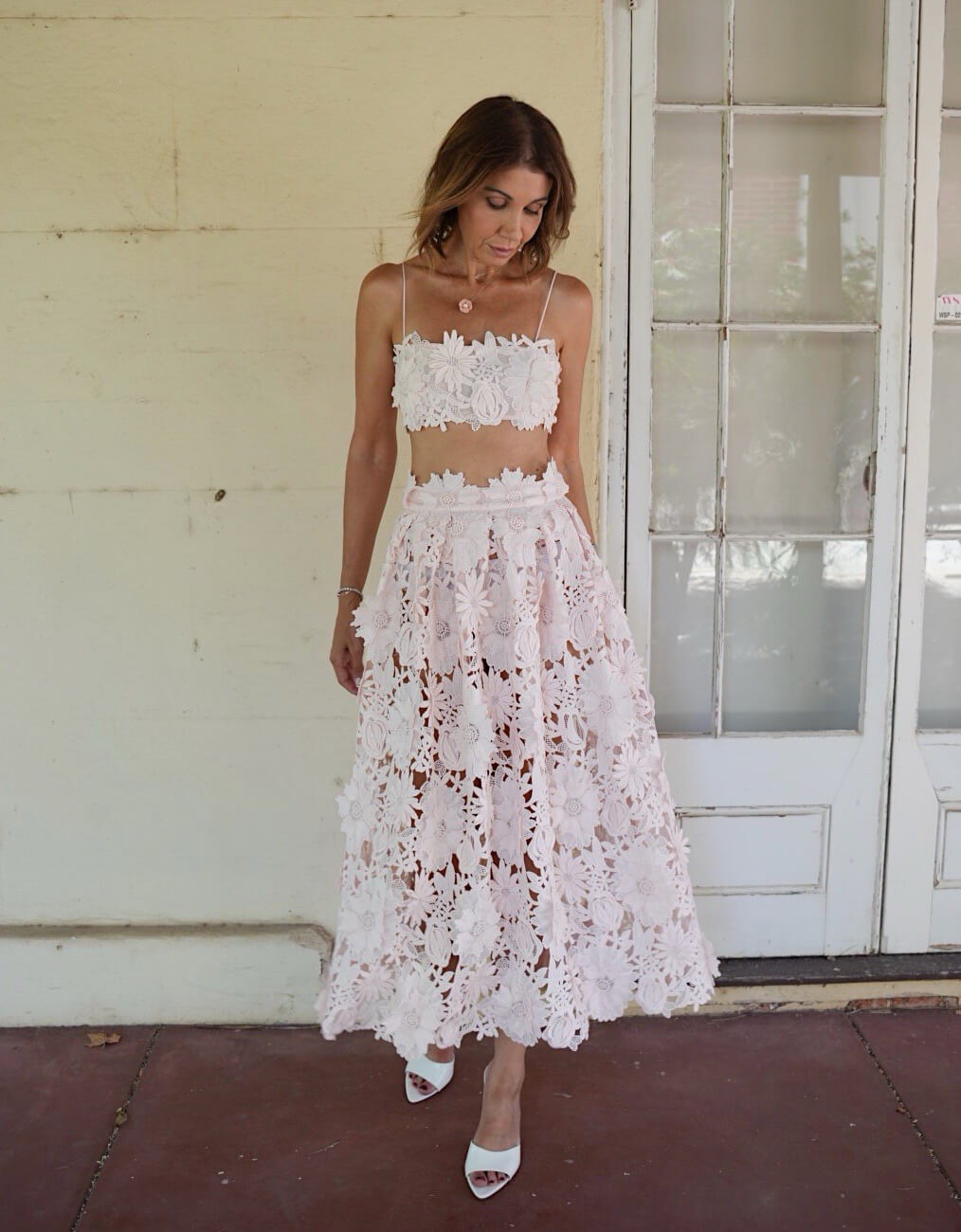 NWT IXIAH POMPOM OUTFIT CROP + SKIRT US 6 M $780