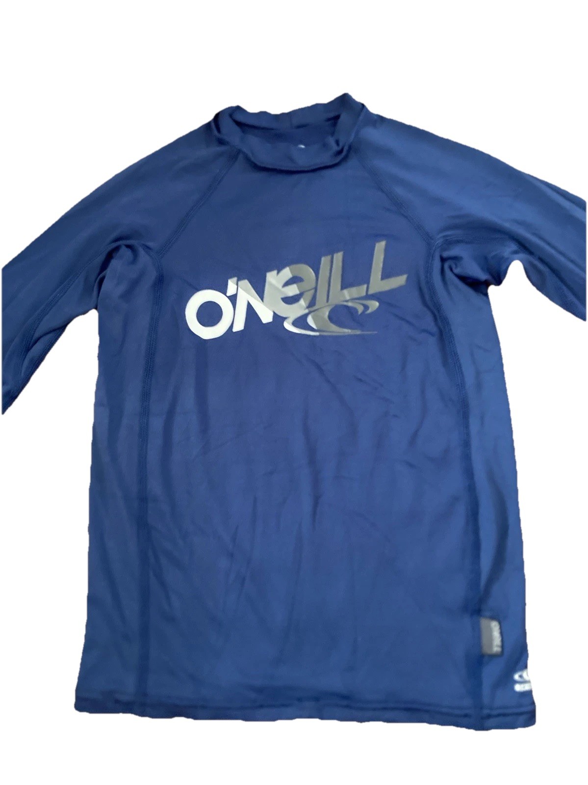O’Neill Blue Gray White Long Sleeve Rash Guard 50+ UV Kids Size 14 *See Descrip*