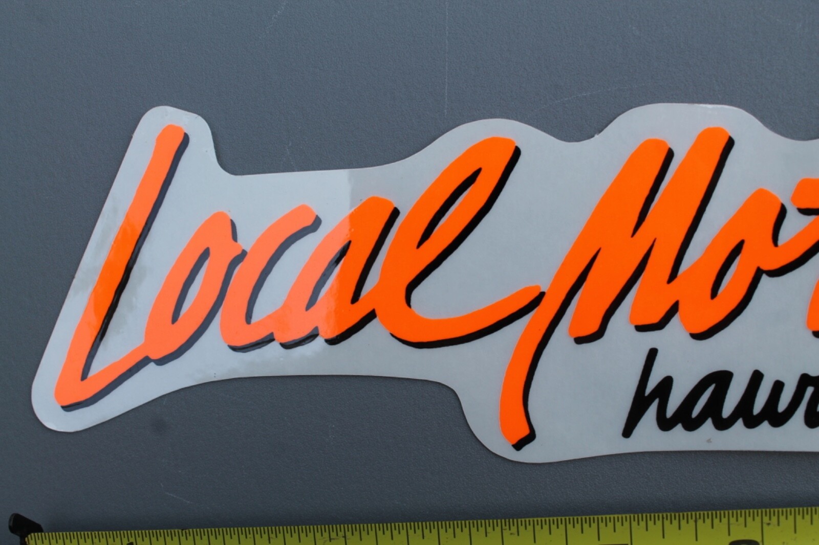 LOCAL MOTION Hawaii Surfboard Clear Neon Orange 80’s LM1 Vintage Surfing STICKER