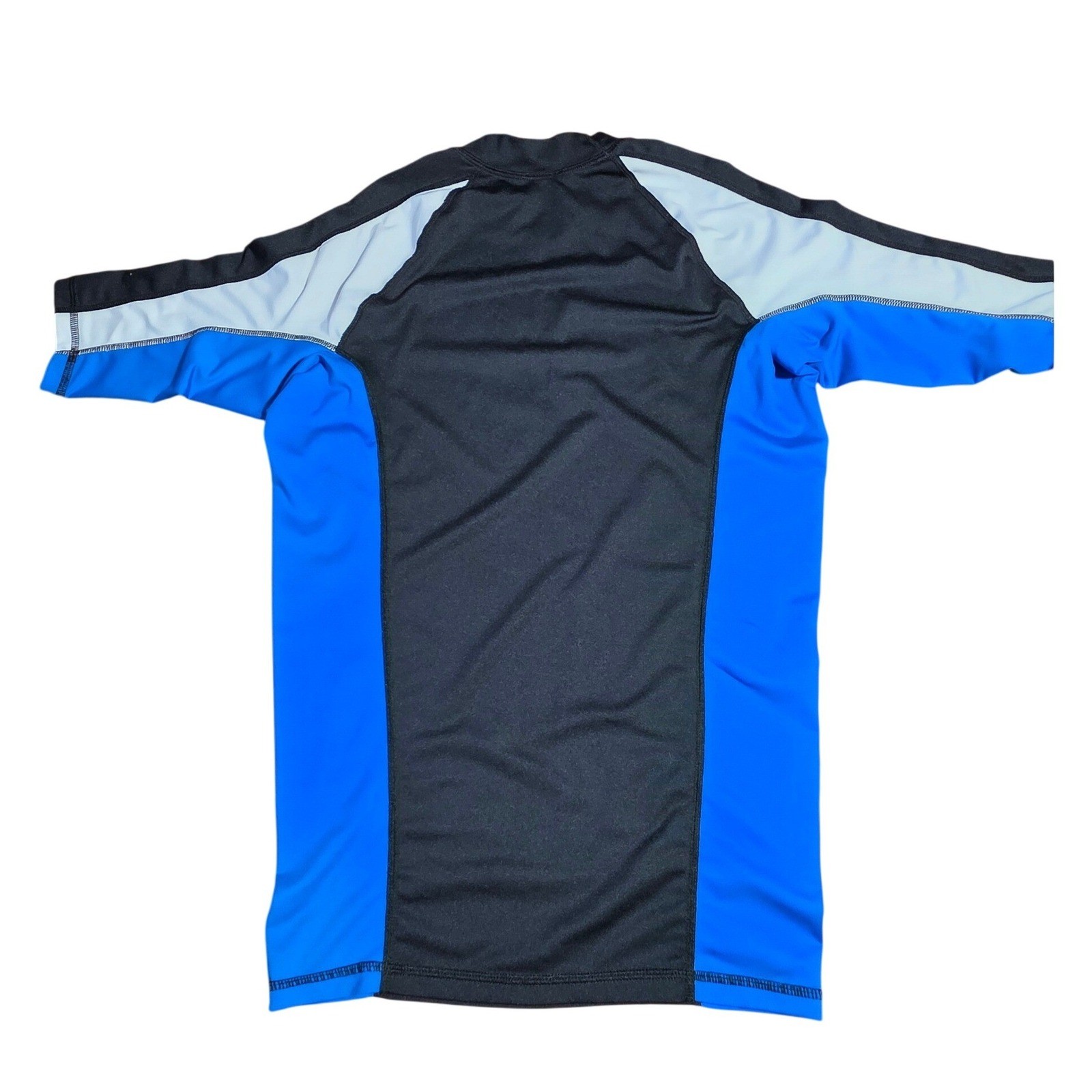 Quiksilver Rash Guard Short Sleeve Swim Shirt Blue Black White Large AQYWR00006