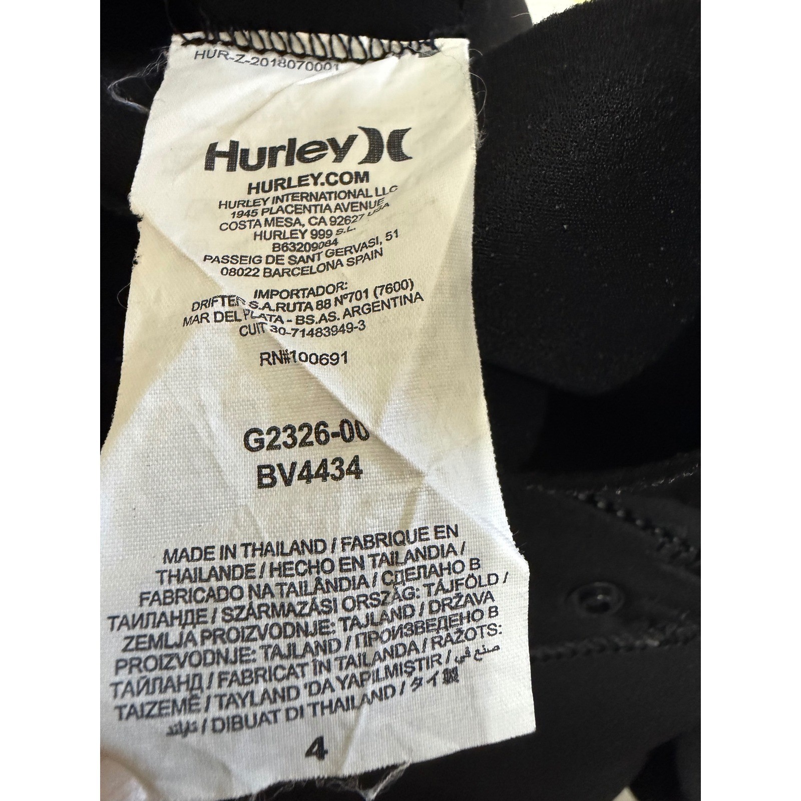 Hurley Womens Size 4 Advantage Plus 3/2mm Chest Zip Fullsuit Wetsuit Black Surf