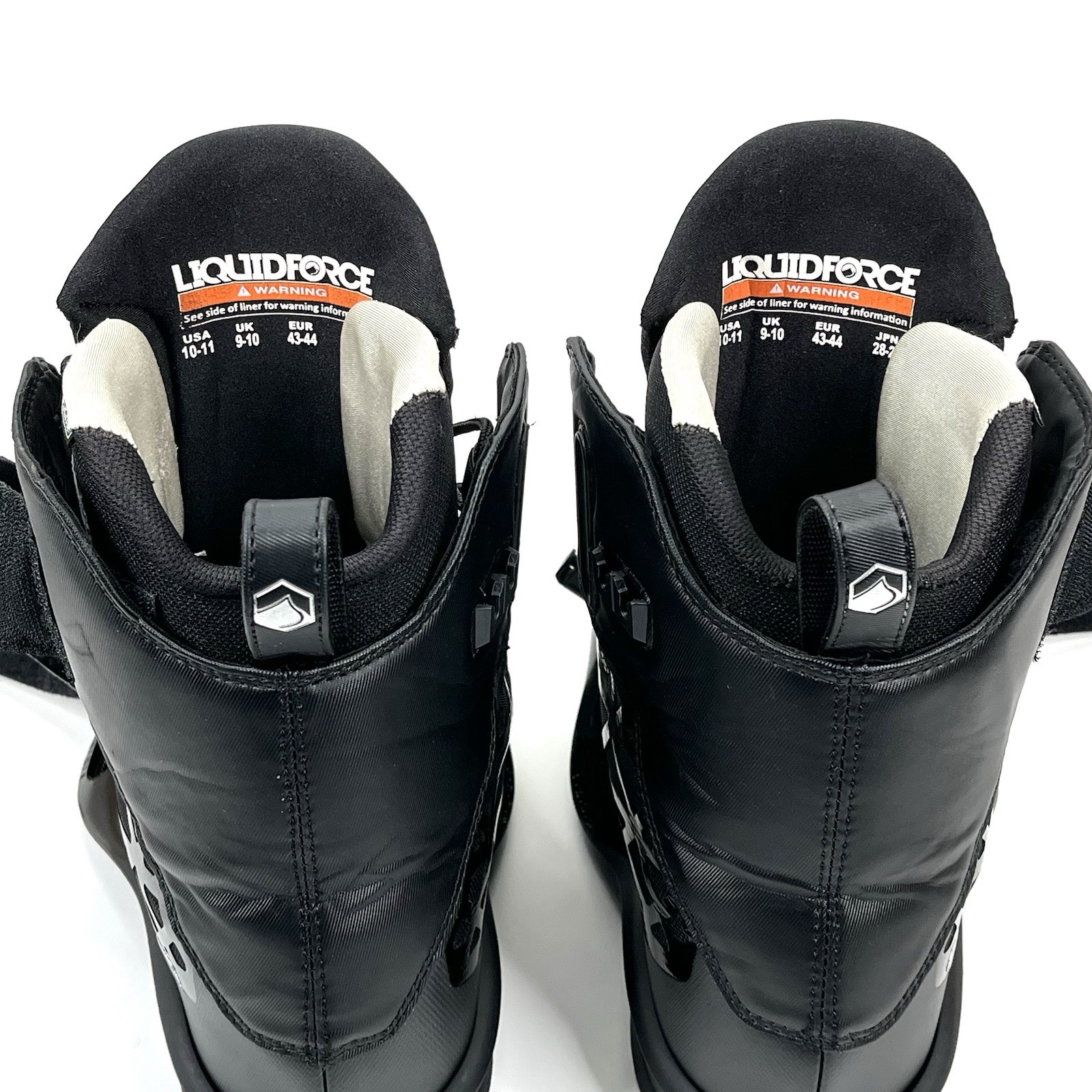 Liquid Force Flex 4D Wakeboard Bindings Black On Black Size Mens 10 11 NEW