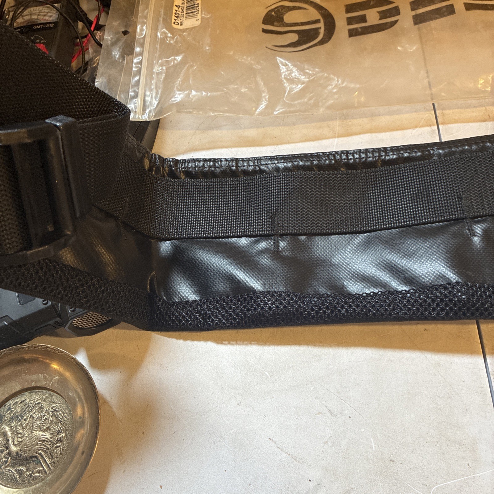DEEP SEE Scuba Diving Black Weighted Shot Belt XL D1401-6 (No Weights Included)