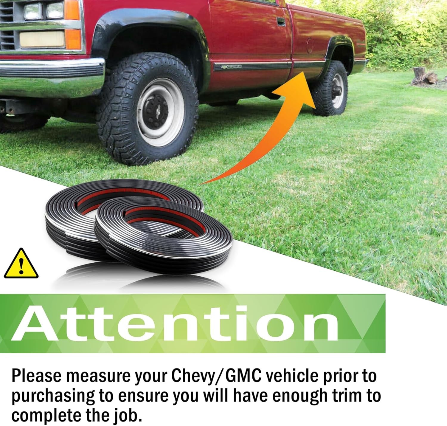 Chrome Body Side Trim Molding Fit for 1988-1998 Chevy GMC Pickup Trucks, Silvera
