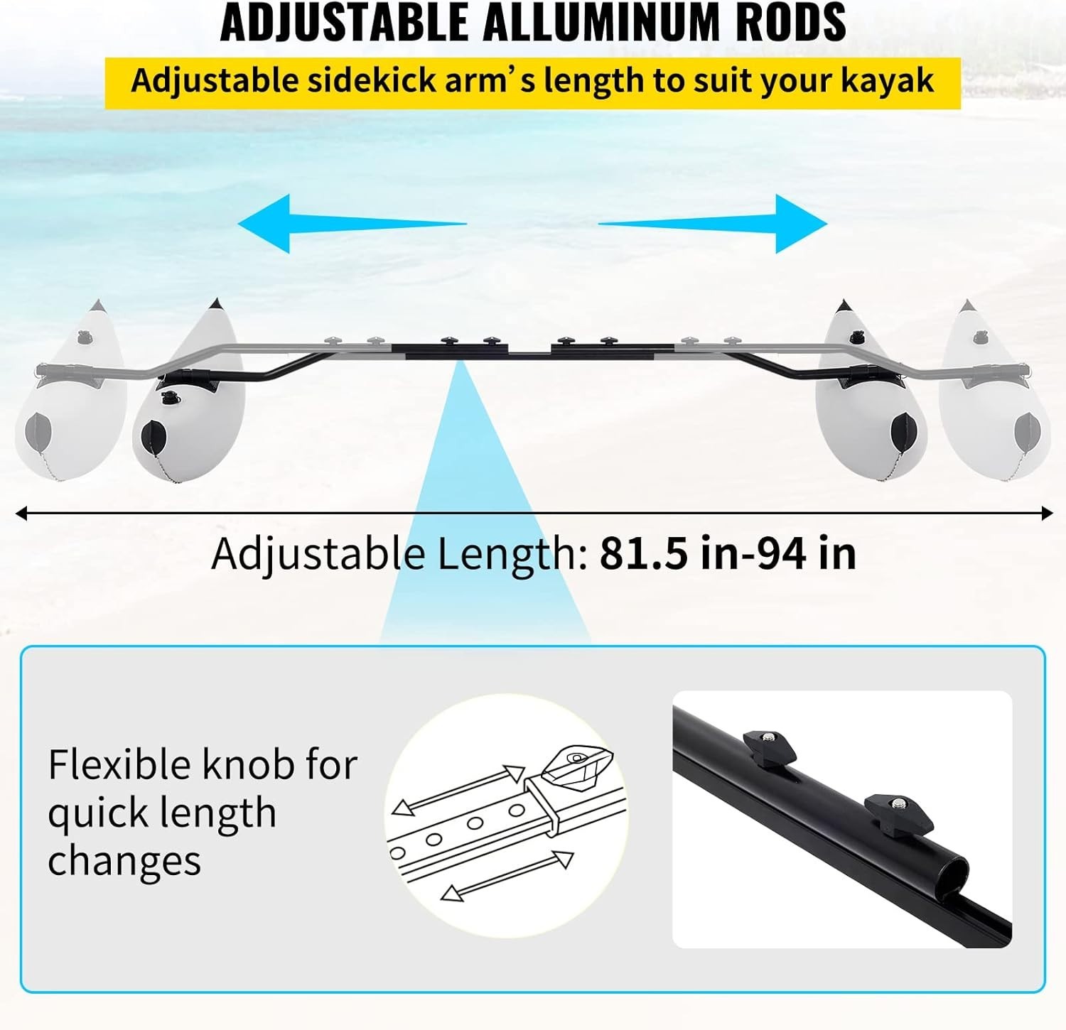 Professional PVC Kayak Stabilizer Kit – 2 PCS Adjustable for Optimal Stability