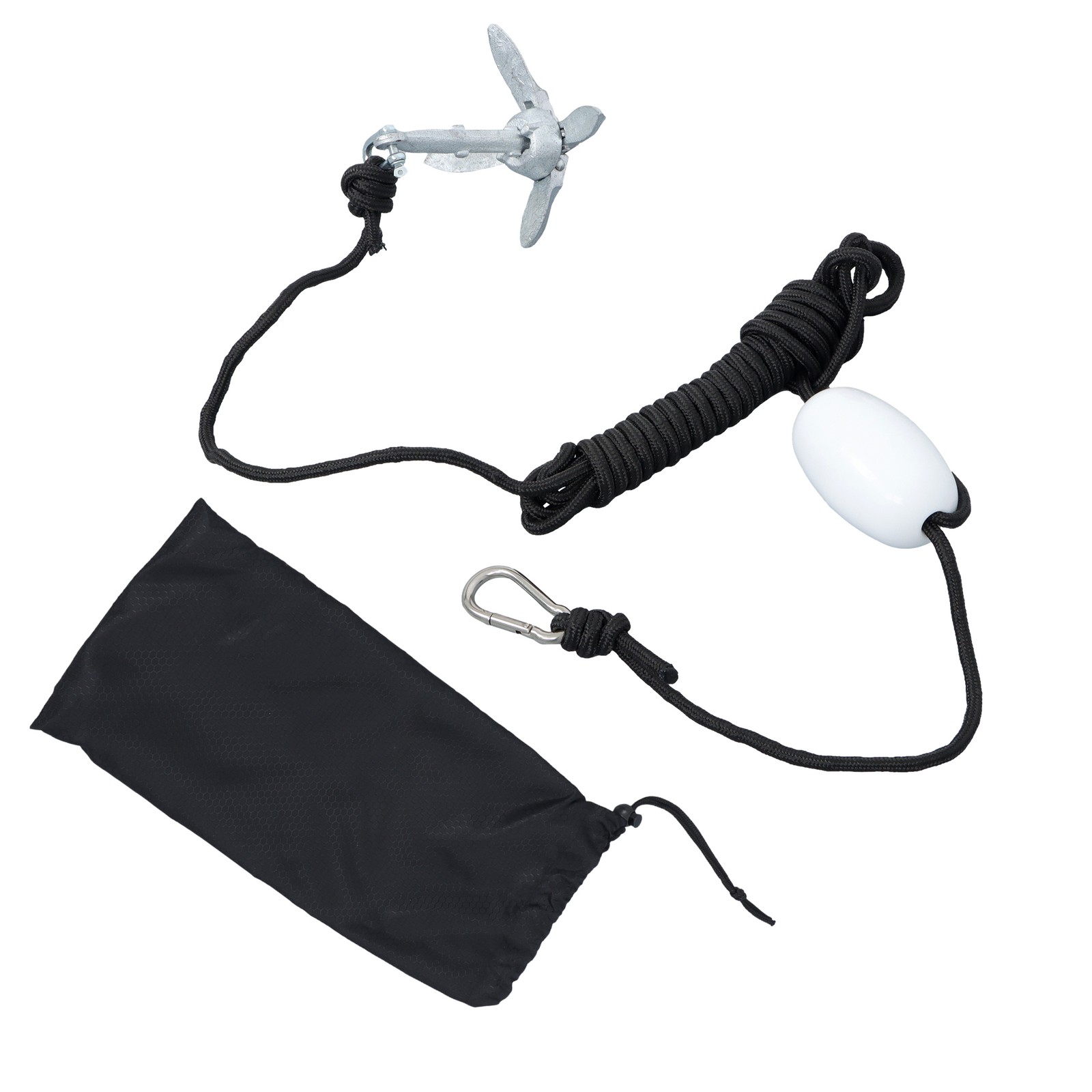 New Folding Grapnel Anchor Kit For Kayaks Canoes Paddle Board Silver Steel 1.5lb