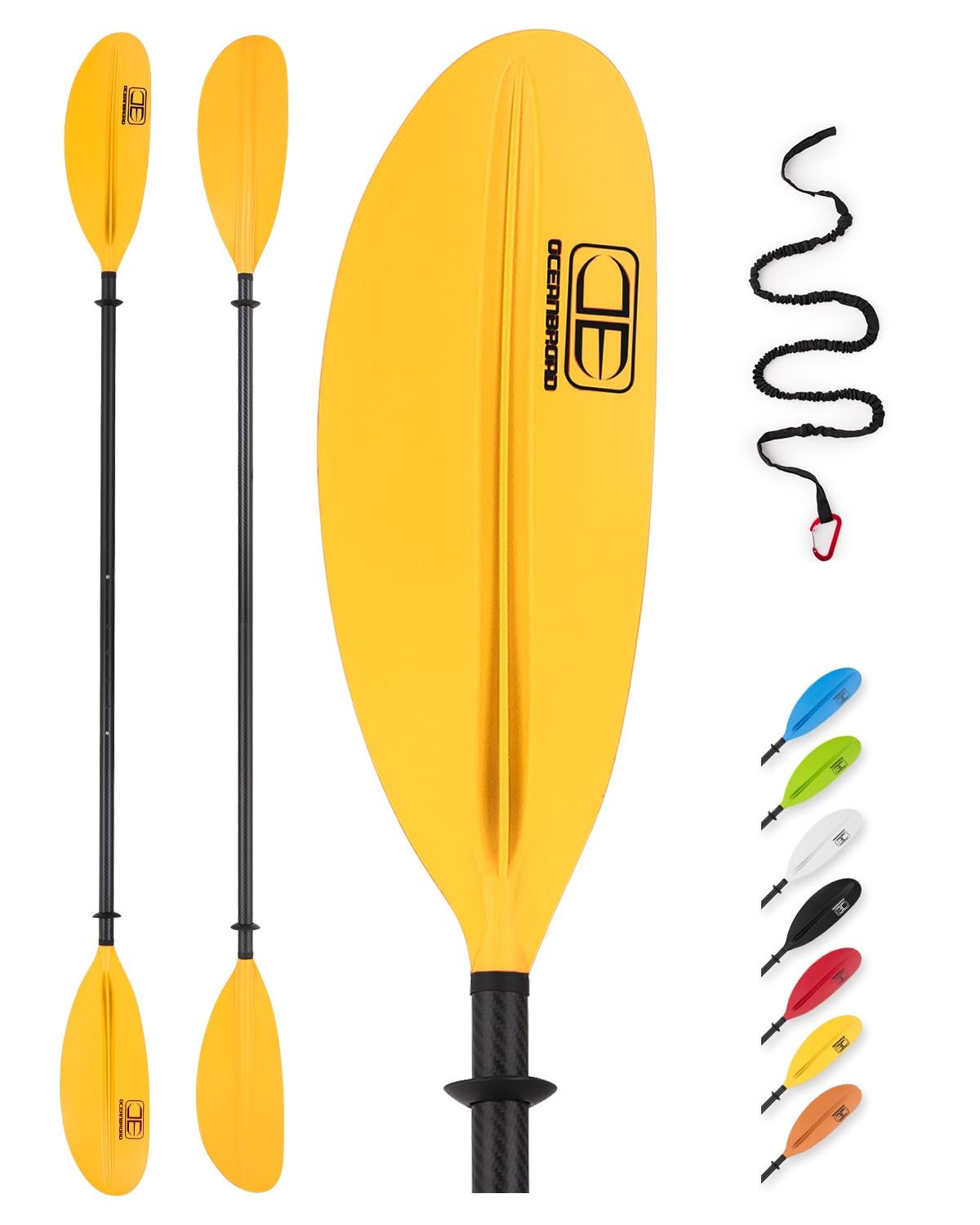 OCEANBROAD Adjustable Carbon Fiber Kayak Paddle 86in/220cm to 94in/240cm Kaya…
