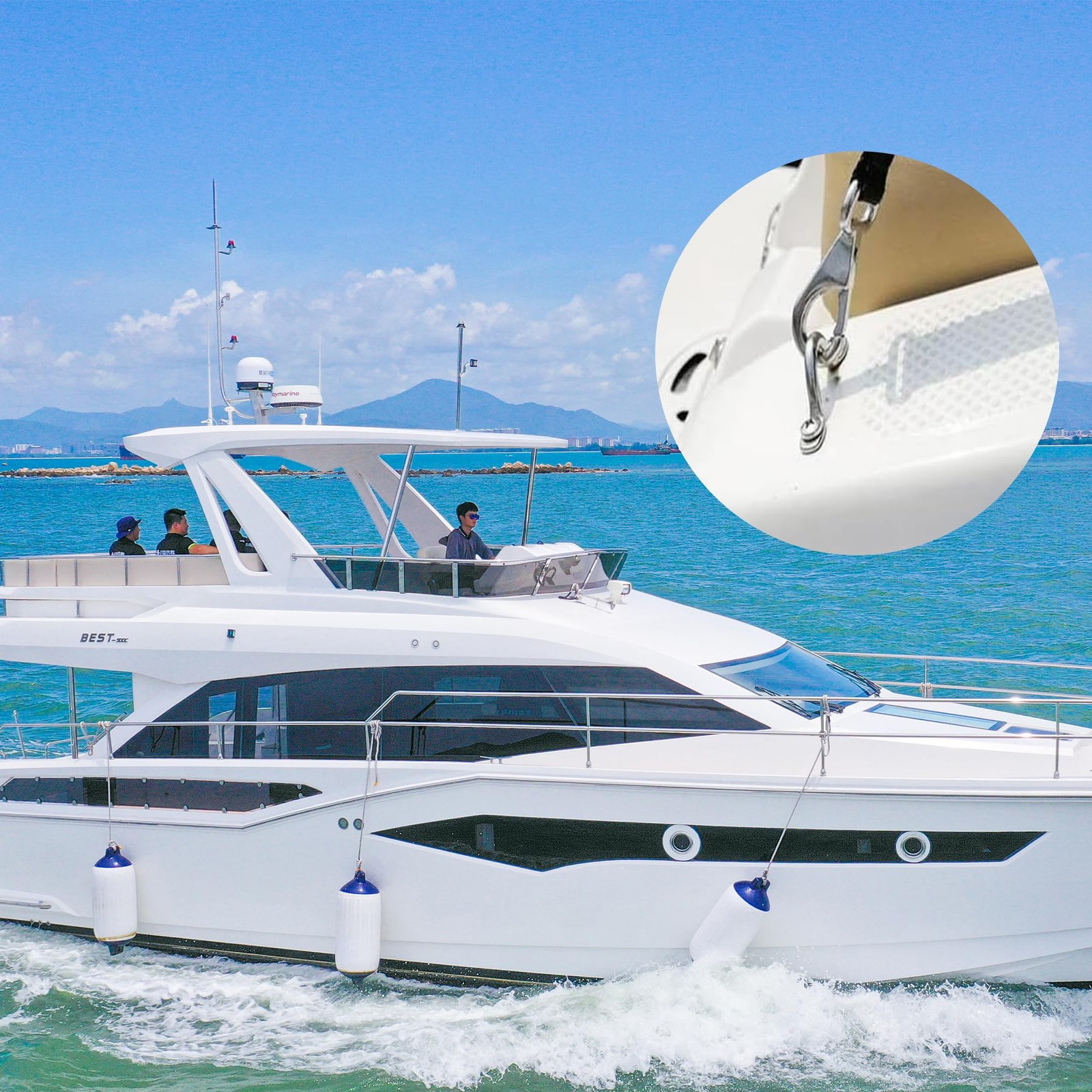 10 Pcs Stainless Steel Bimini Top Hardware 53mm Marine Boat Fittings