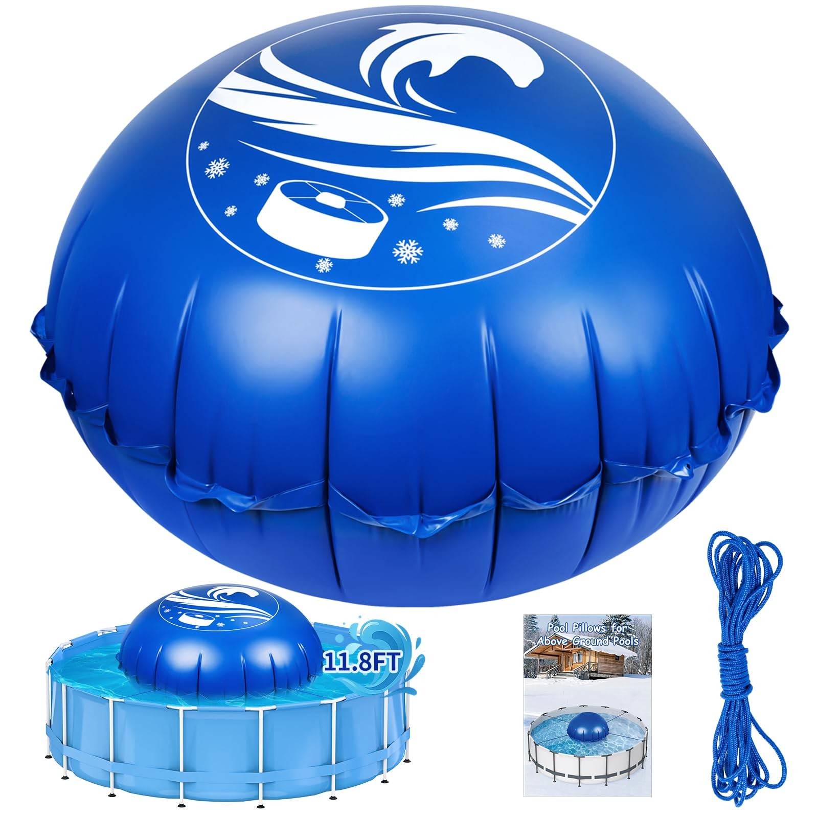 11.8 FT Pool Pillows for Above Ground Pool, Heavy Duty 0.6mm Winter Pool Pill…