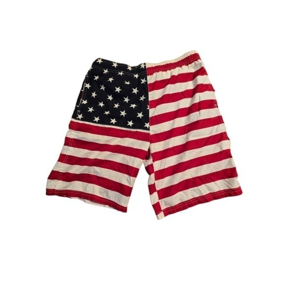 Old Navy Men American Flag Swim Trunk Stars & Stripes Board Short Red White Blue