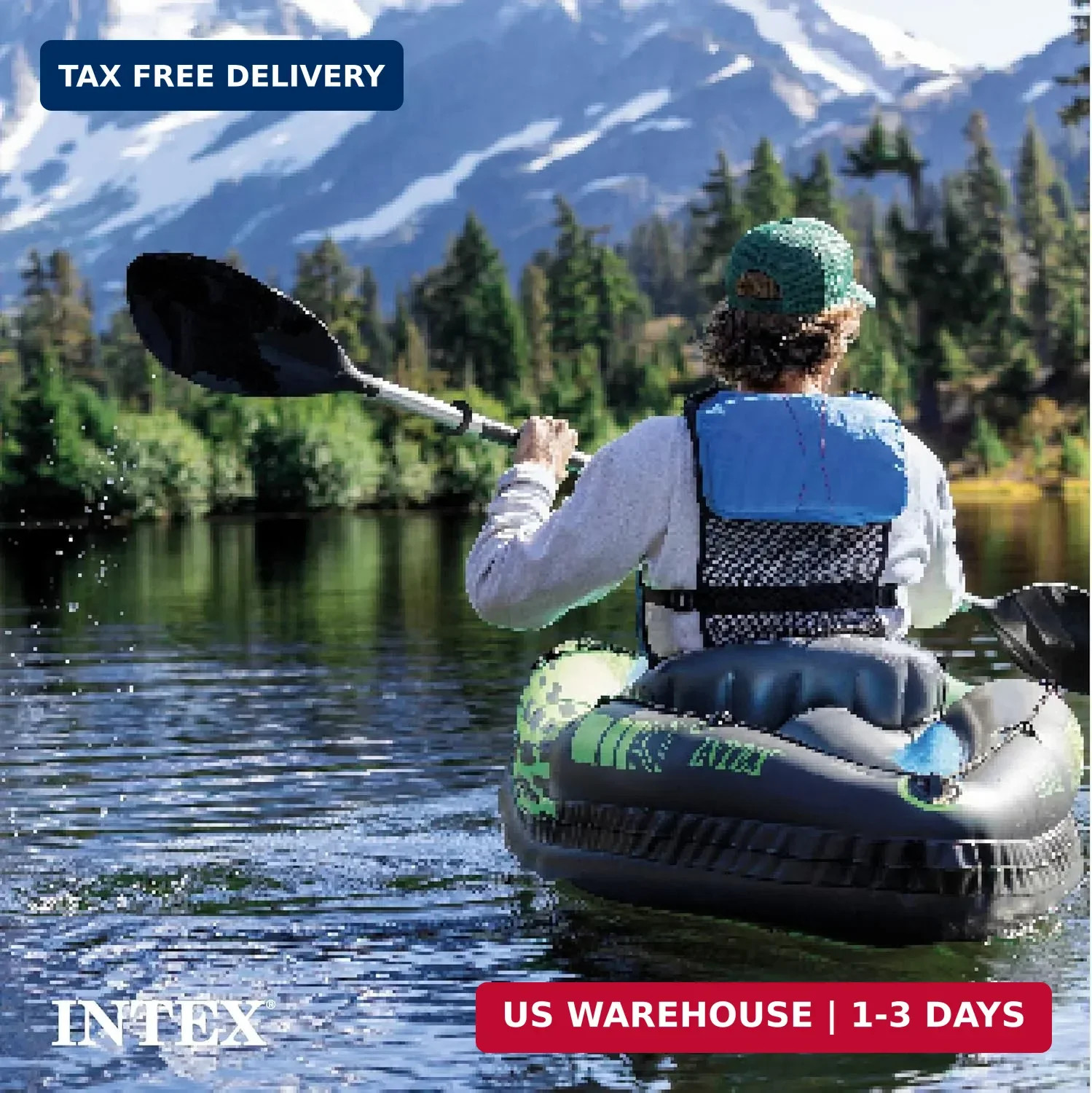 INTEX Challenger Inflatable Kayak Series: Includes Deluxe 86in Kayak Paddles