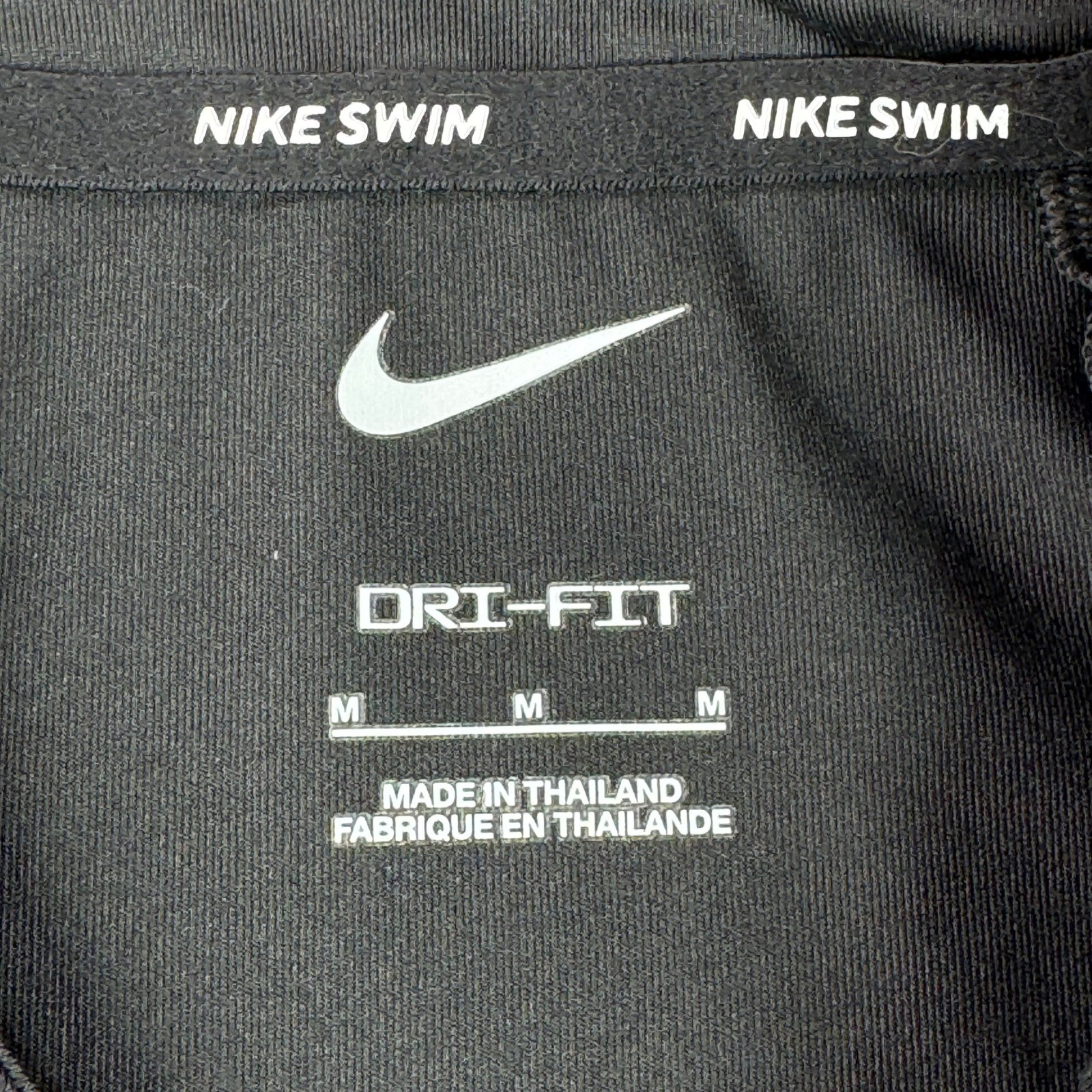 Nike Swim Dri-FIT Rash Guard Mens Medium Black Long Sleeve UPF 40+