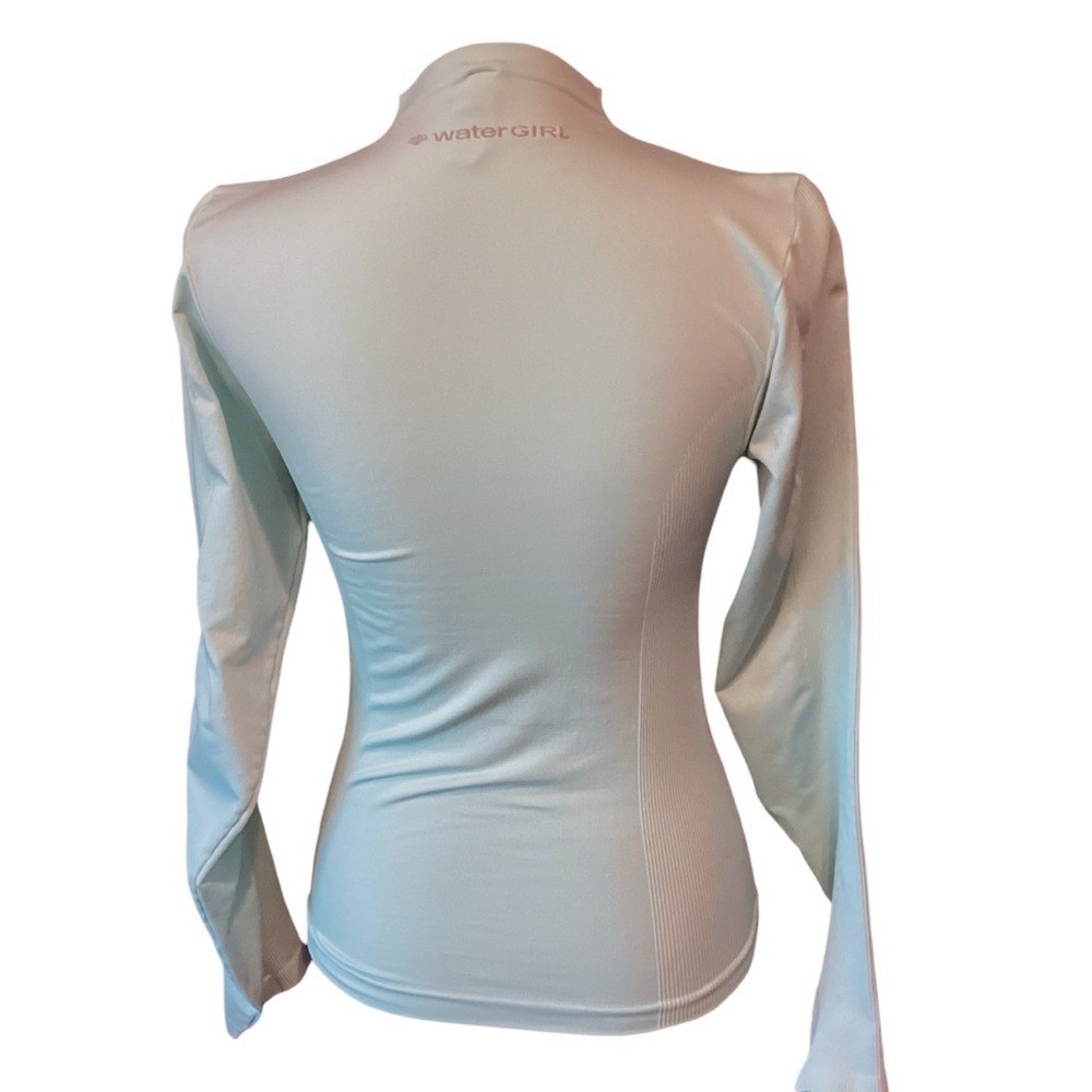 Patagonia waterGIRL Rash Guard Top Aqua Blue Long Sleeve Surf Swim Women’s Large