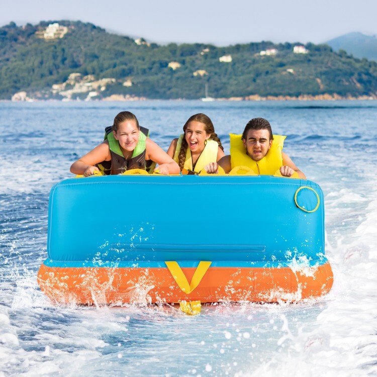 3-person inflatable Rider Towable Tube for Boating With Heavy-Duty Nylon Cover