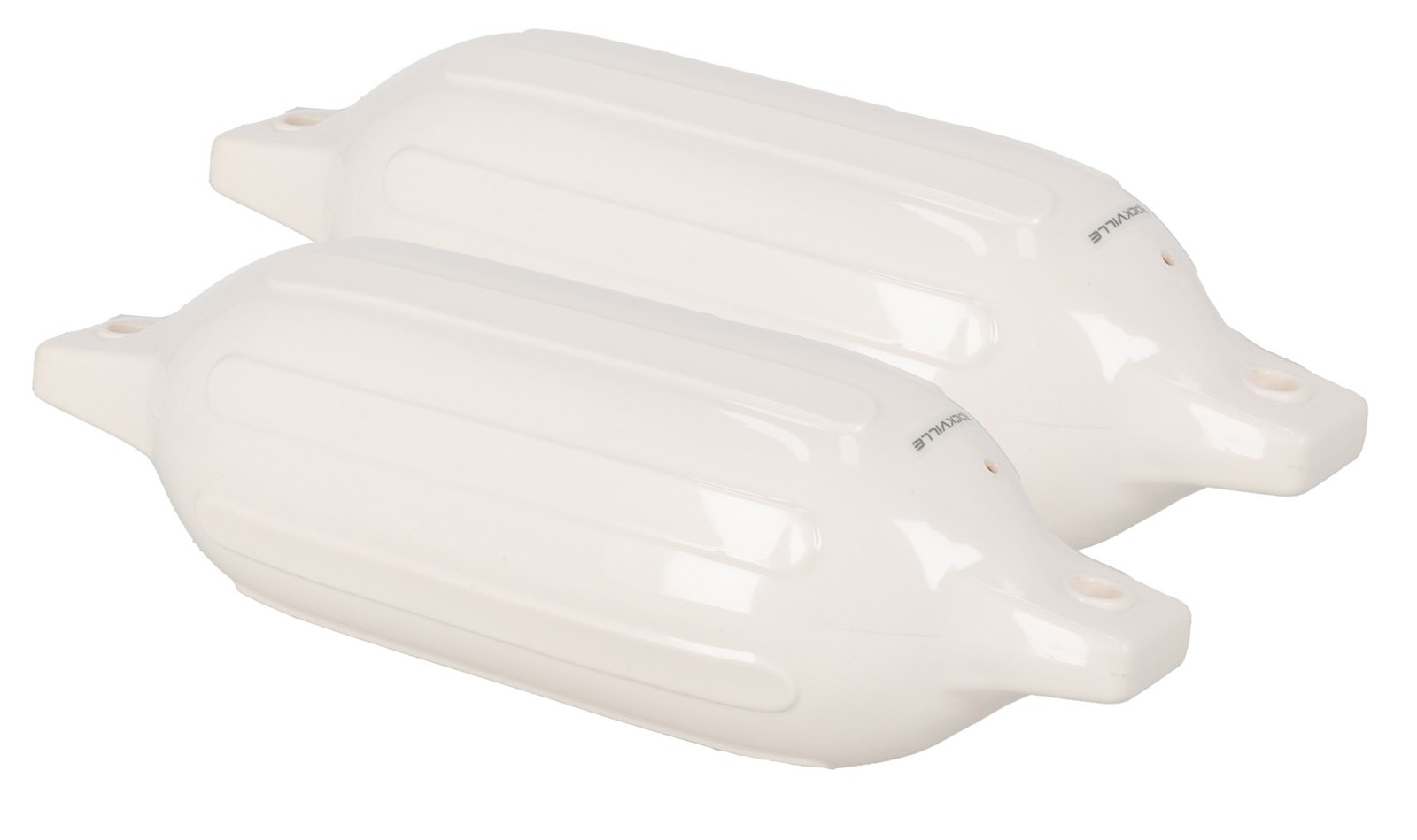Rockville FEN245-WHITE Boat Fender Package 2 Bumpers 4.5″x16″, 2 Lines + Pump