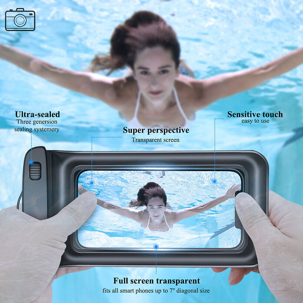 Universal Waterproof Cell Phone Pouch Floatable Underwater Case Dry Bag Landyard