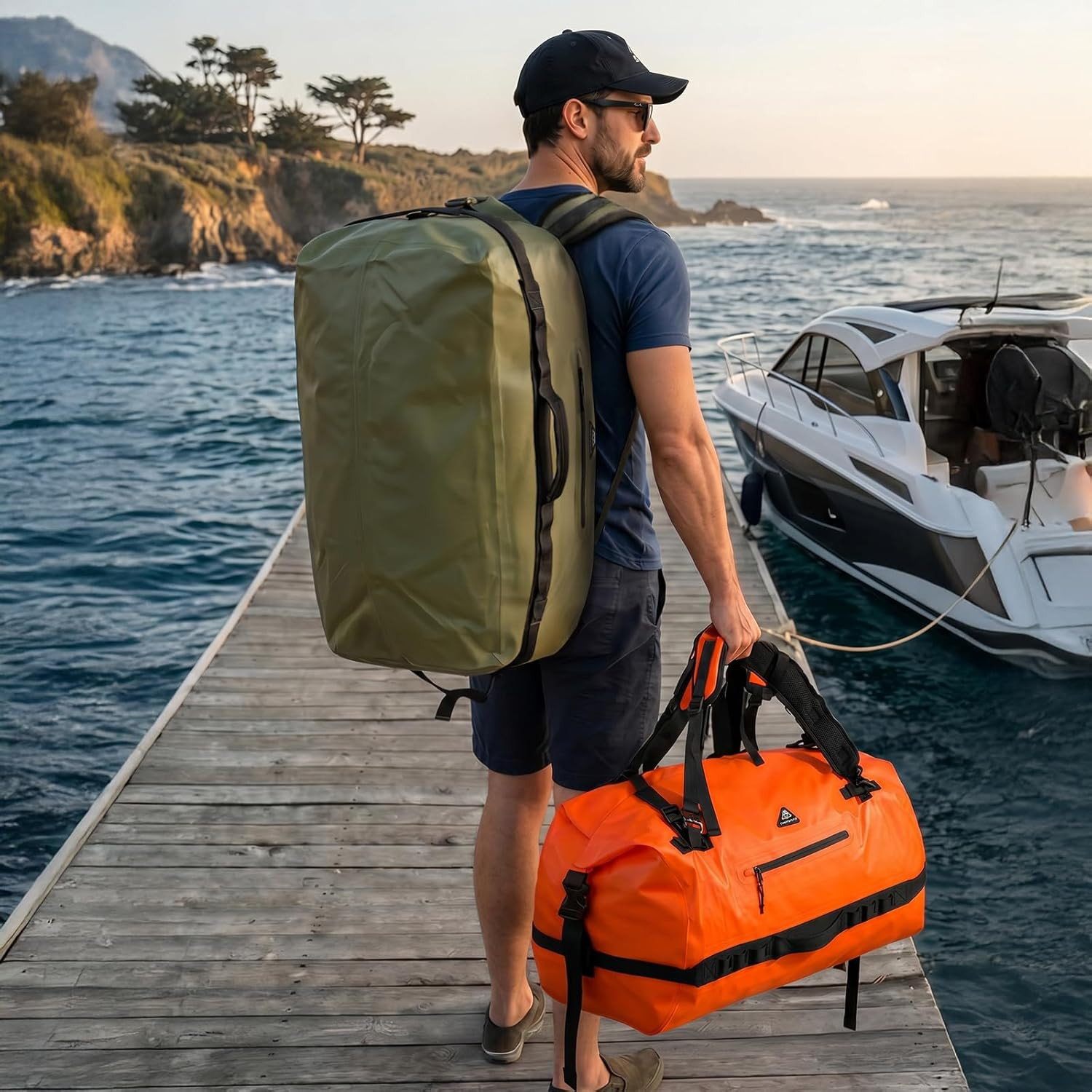 60L/90L Waterproof Dry Duffle Backpack for Boating, Kayaking & Travel