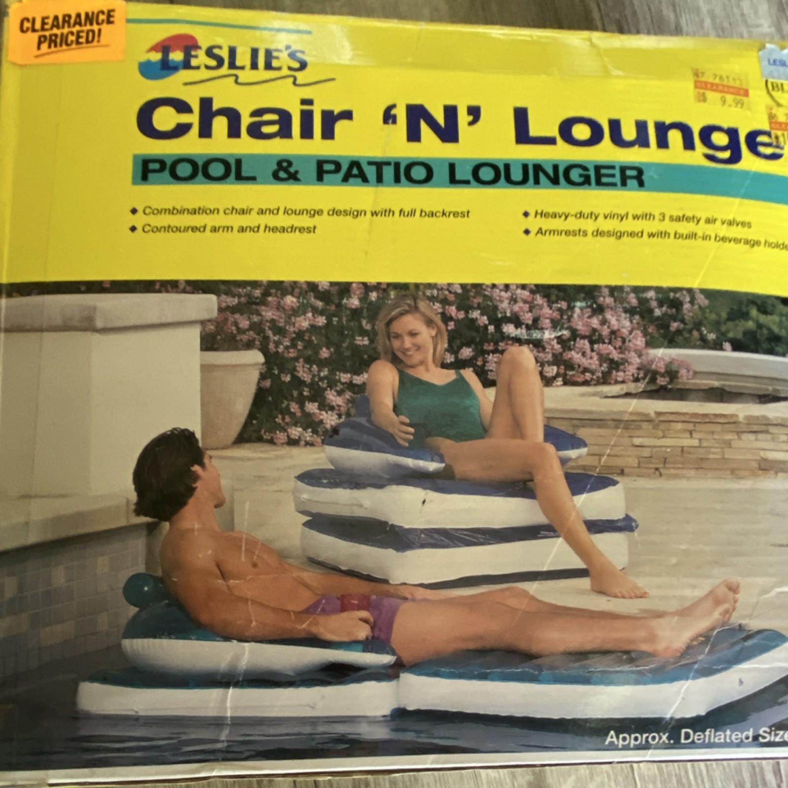 Vintage- Leslie’s Chair ‘N’ Lounge Pool & Patio Inflatable Lounger Float New