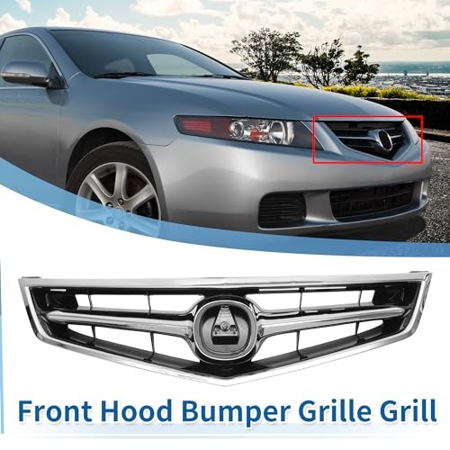 Front Upper Hood Bumper Grille Grill for Acura TSX 2006-2008 Front Upper