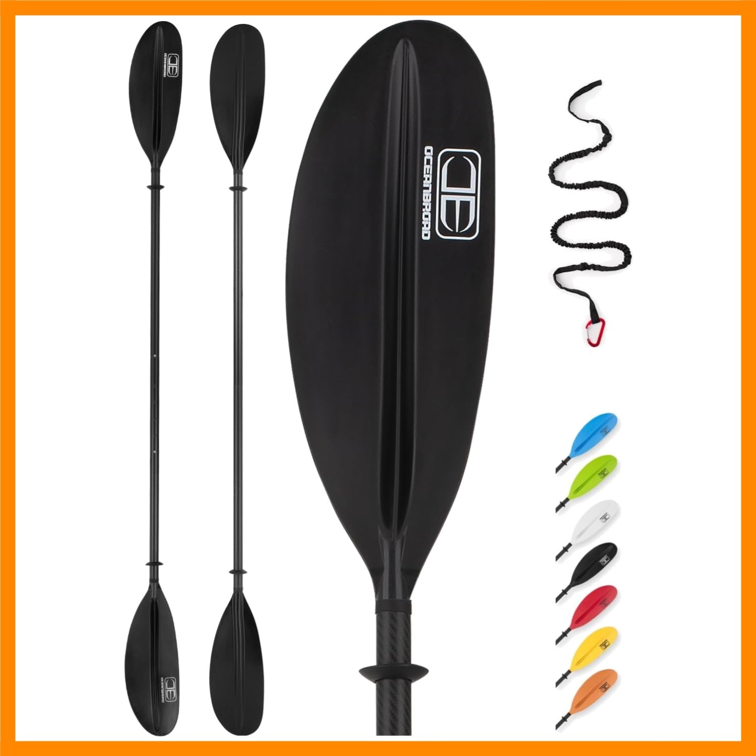 Adjustable Carbon Fiber Kayak Paddle 86in/220cm to 94in/240cm Kayaking Oar fo…