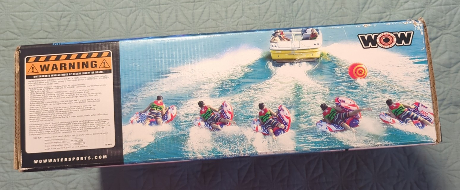 WOW Water Sports Pro Steer Flex Wing Inflatable Towable Tube 1-2 Riders NIB