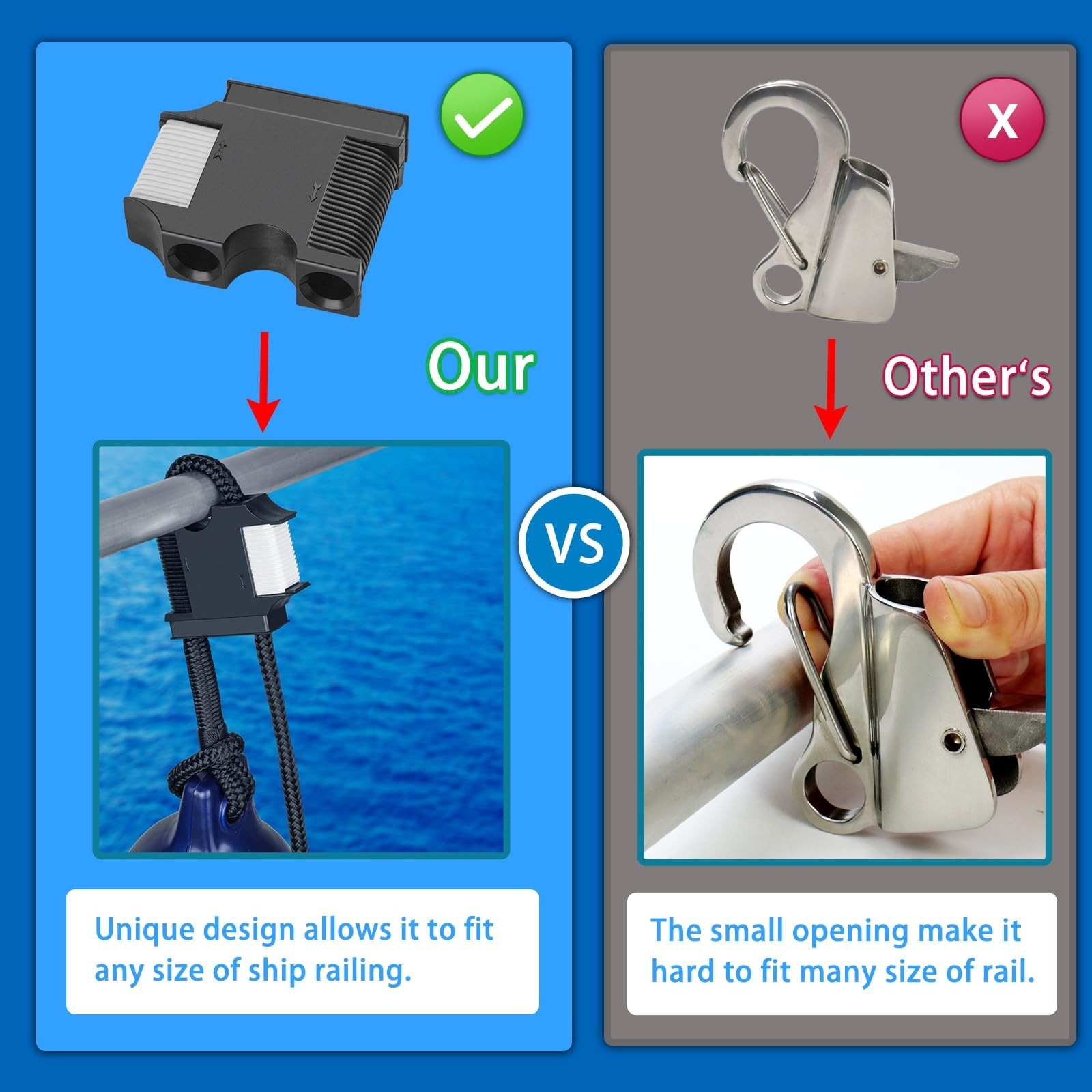 Boat Fender Hanger Clips – Quick Connect & Release, Adjustable Bumper Lines