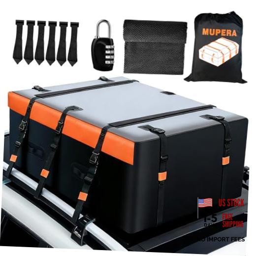 21 Cubic Ft Waterproof Rooftop Cargo Carrier – Anti-Slip Mat, 6 Door 21 CF