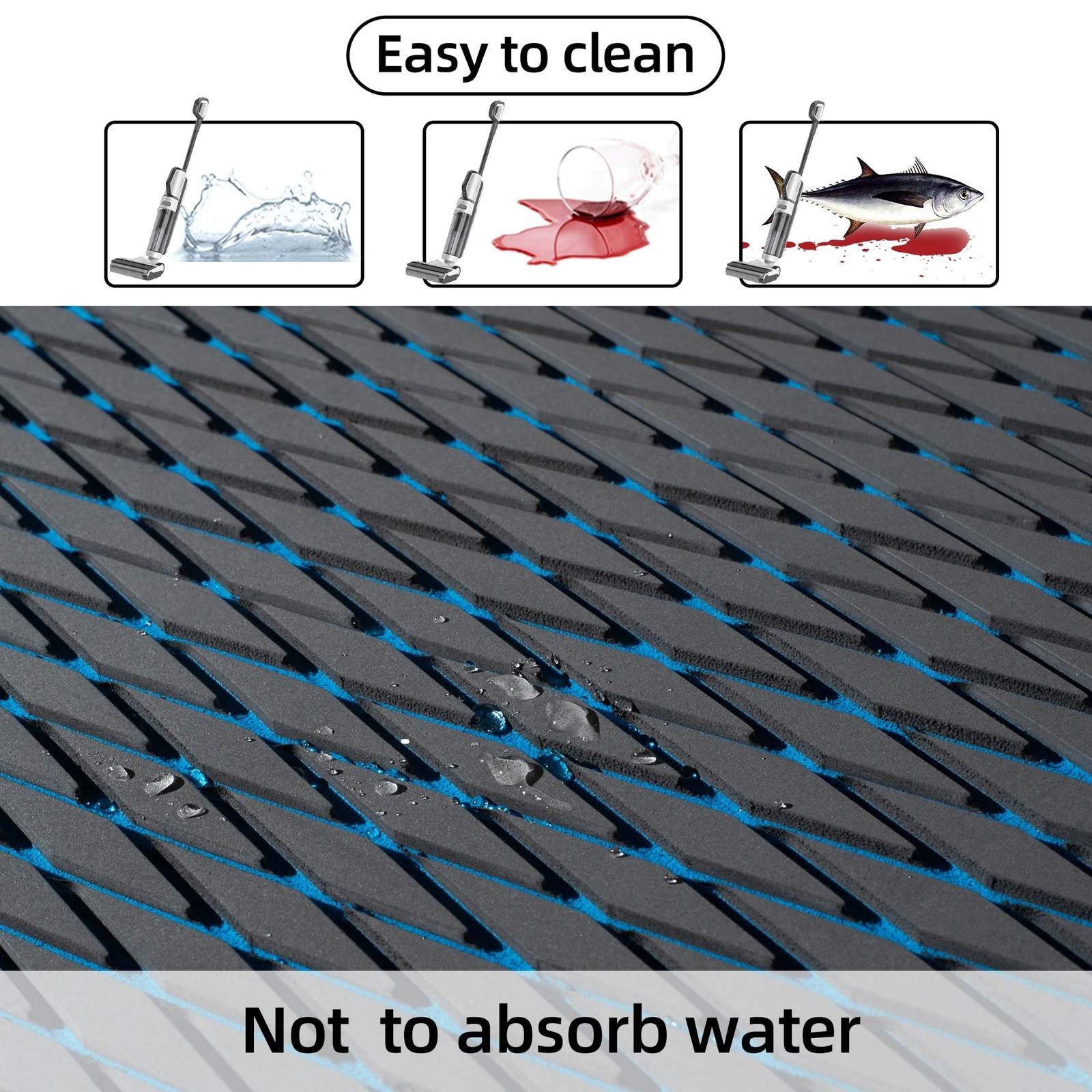 FOCEAN Boat Flooring – EVA Foam Sea Boat Decking Small Diamond Marine Deck Ma…