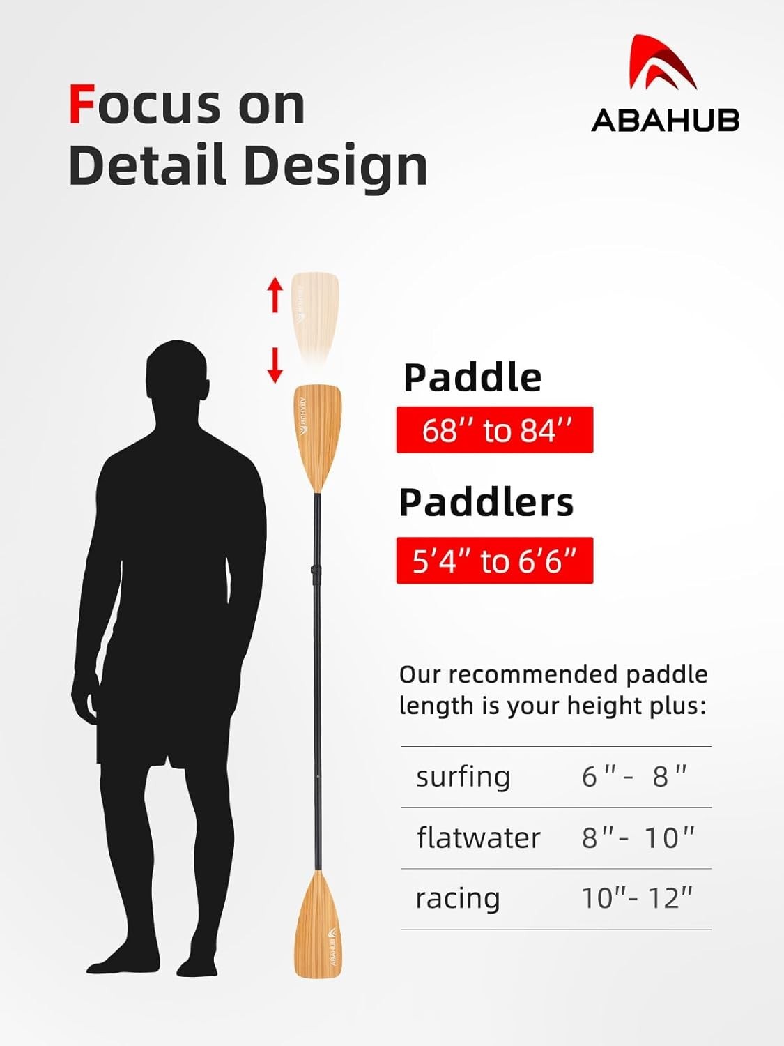 Versatile 3-Piece SUP Paddle: Adjustable Carbon Fiber Kayak Paddle, 68”-84”