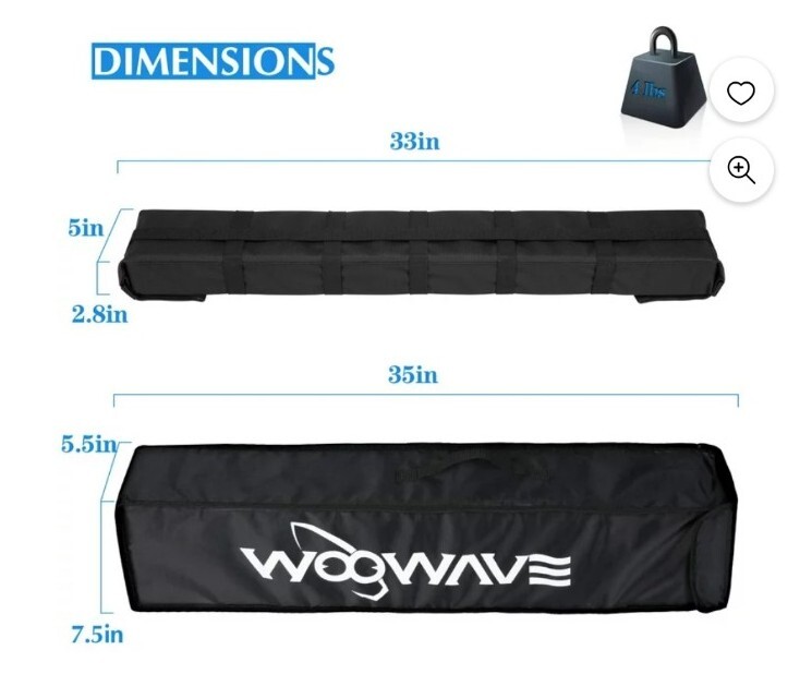 WOOWAVE Kayak Roof Rack Pads Universal Car Surfboard Vehicle Roof Pads
