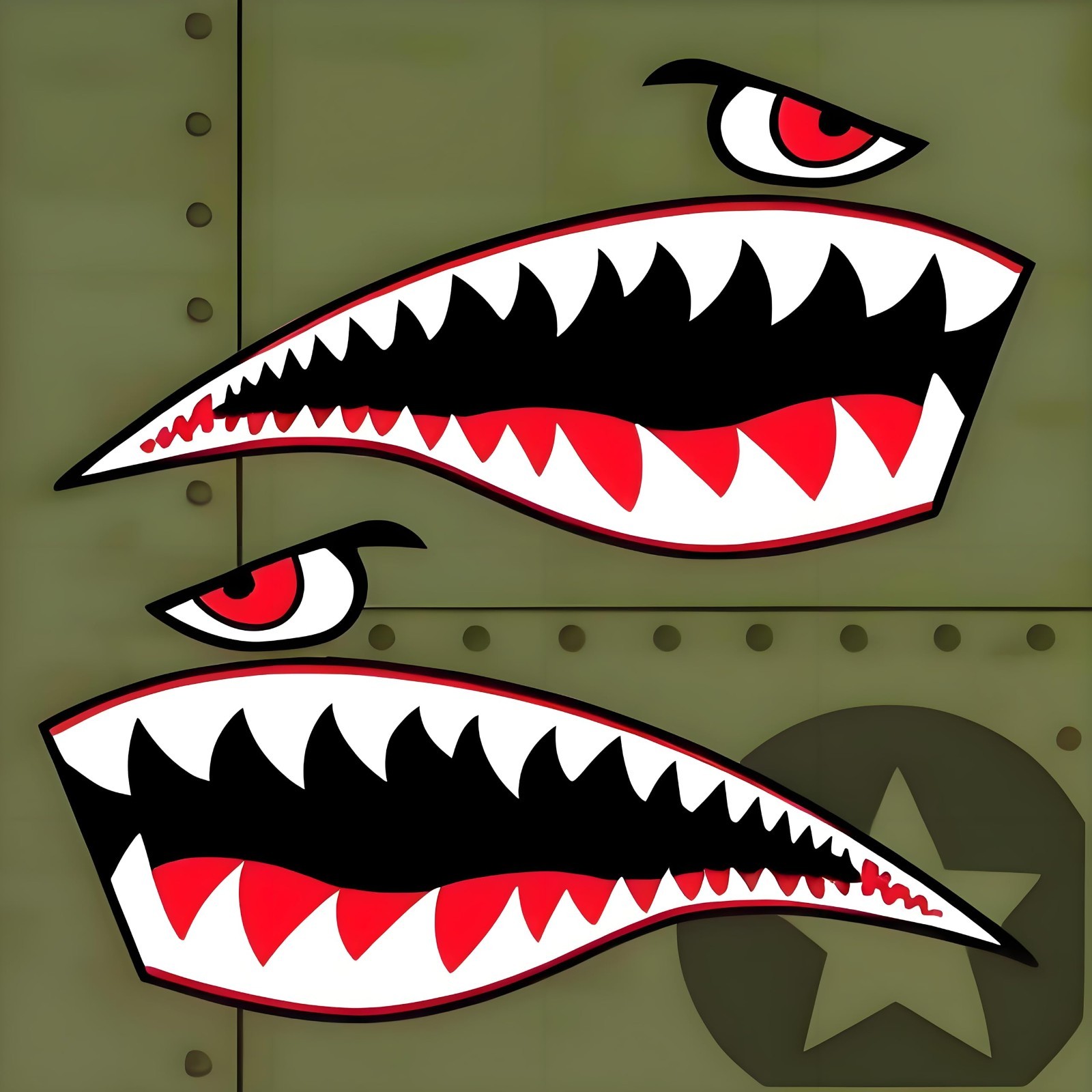Waterproof Shark Teeth Decals for Kayaks & Fishing Boats – PVC Stickers, 27″