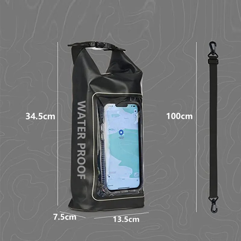2L 5L Dry Bag Swimming Pack Touch Screen Outdoor Waterproof Kayak Storage Bag Tr