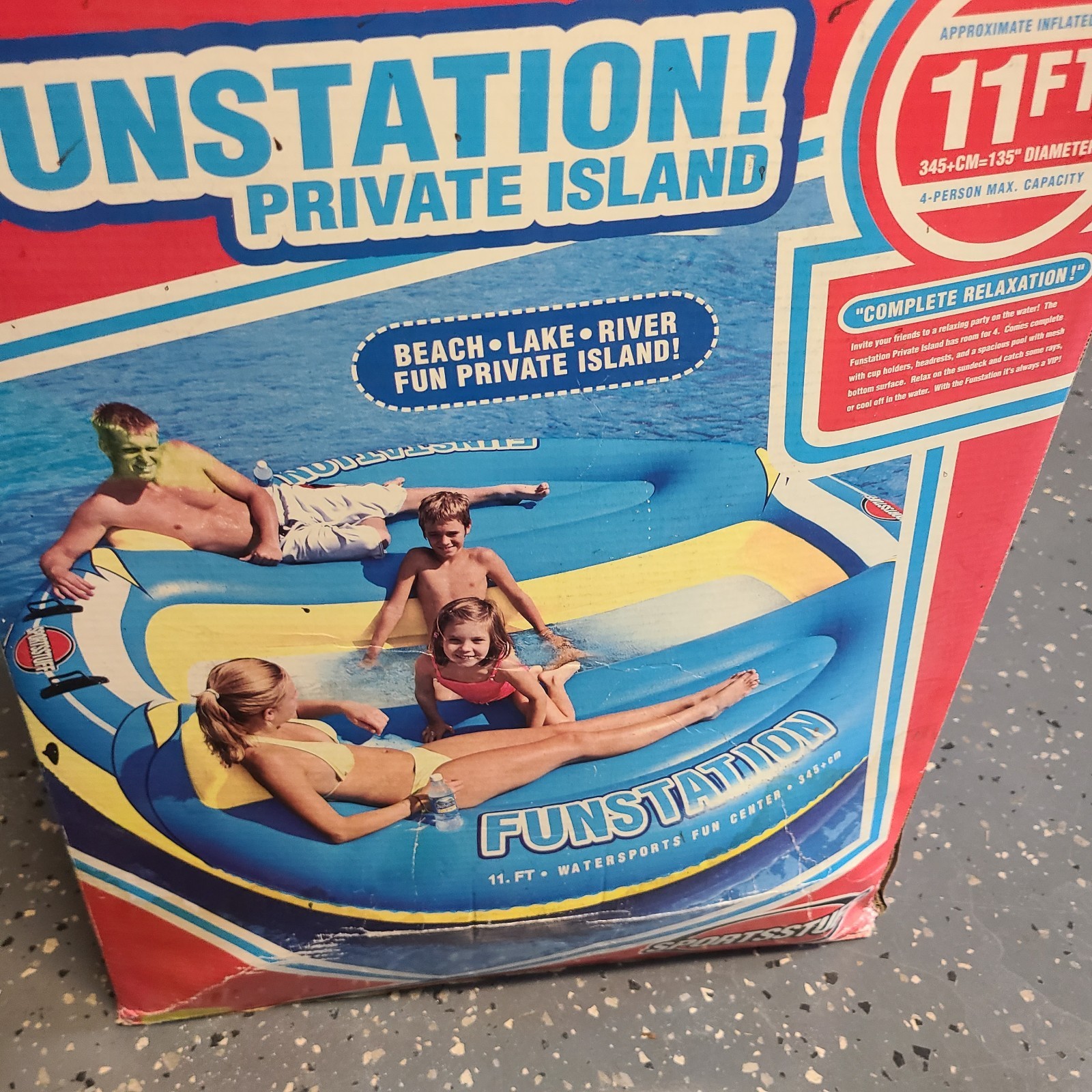 SportsStuff Funstation 11ft private island inflatable beach pool lake