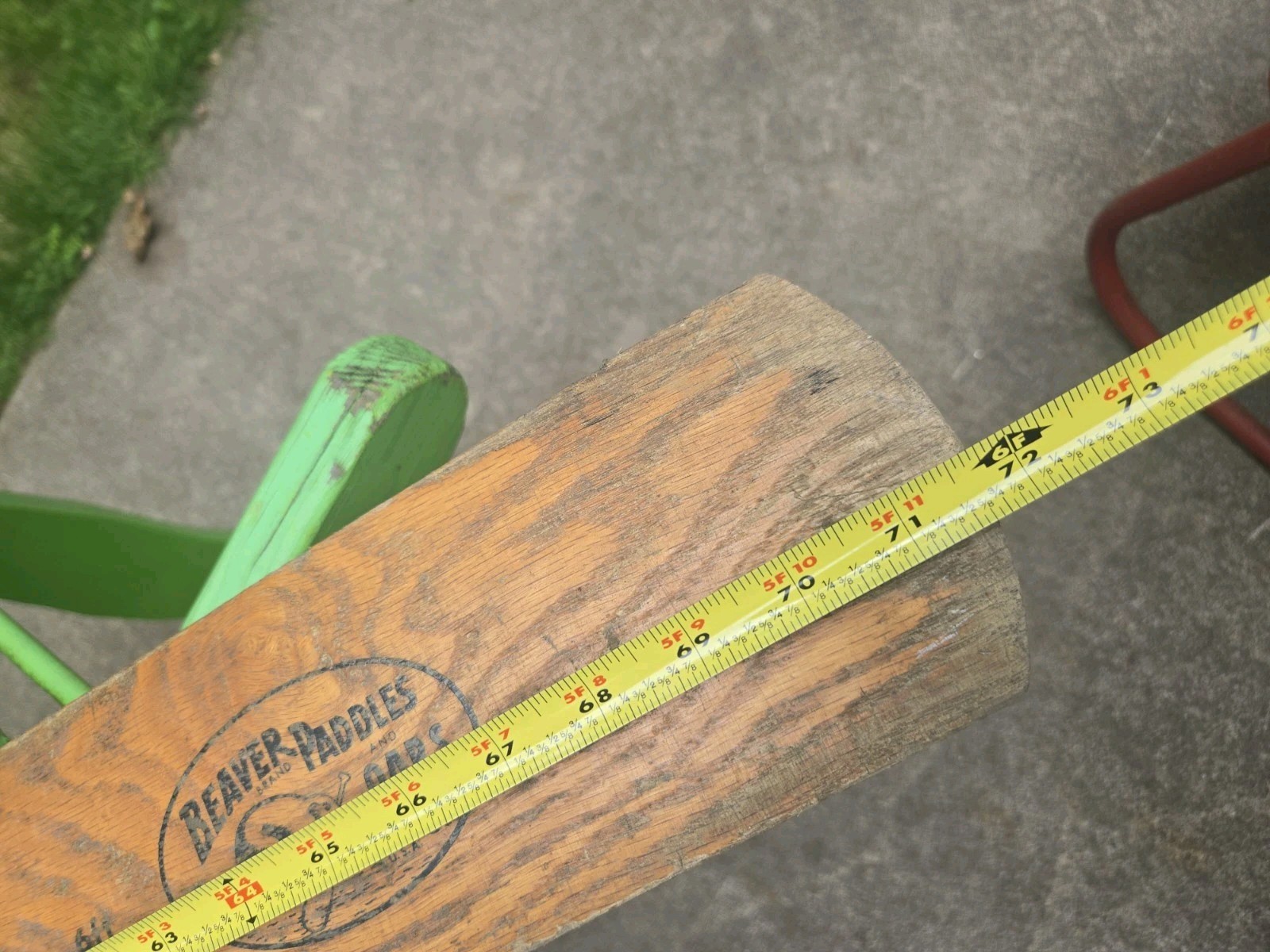 Vintage 6′ Boat Oar Beaver Brand Leatherwood Mfg.,clarksville TN