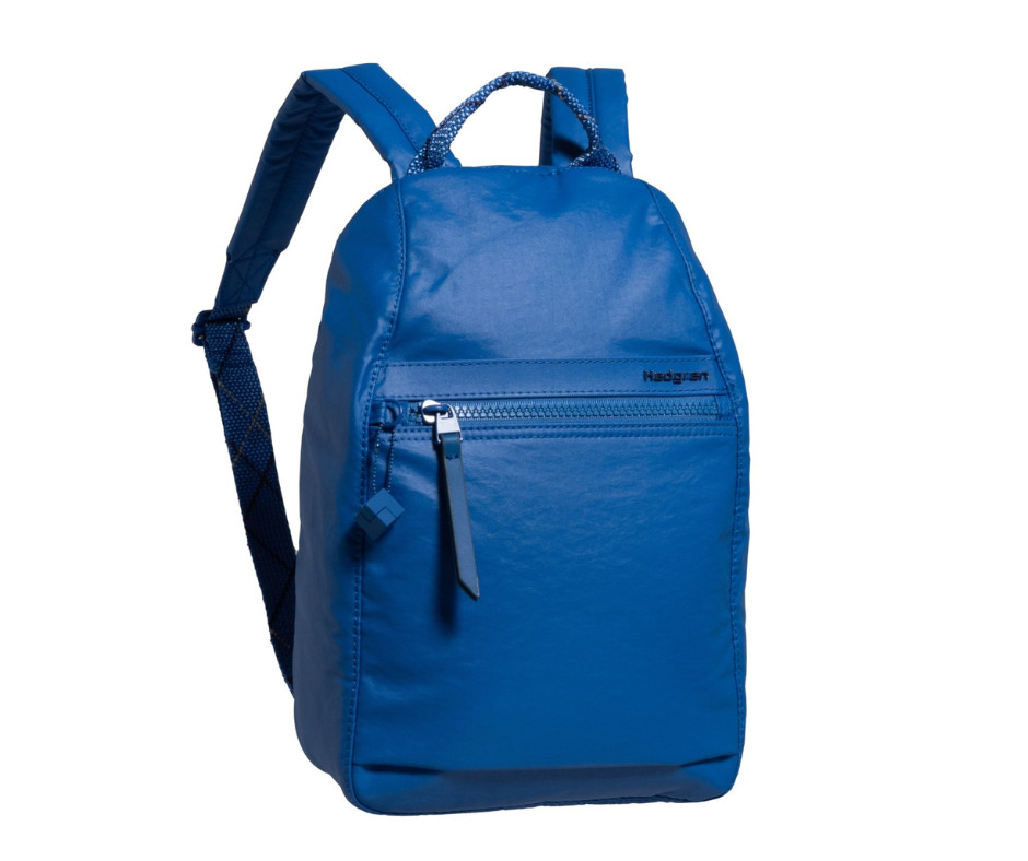 Hedgren Vogue RFID Backpack Small Creased Strong Blue Water & Dust Repellent