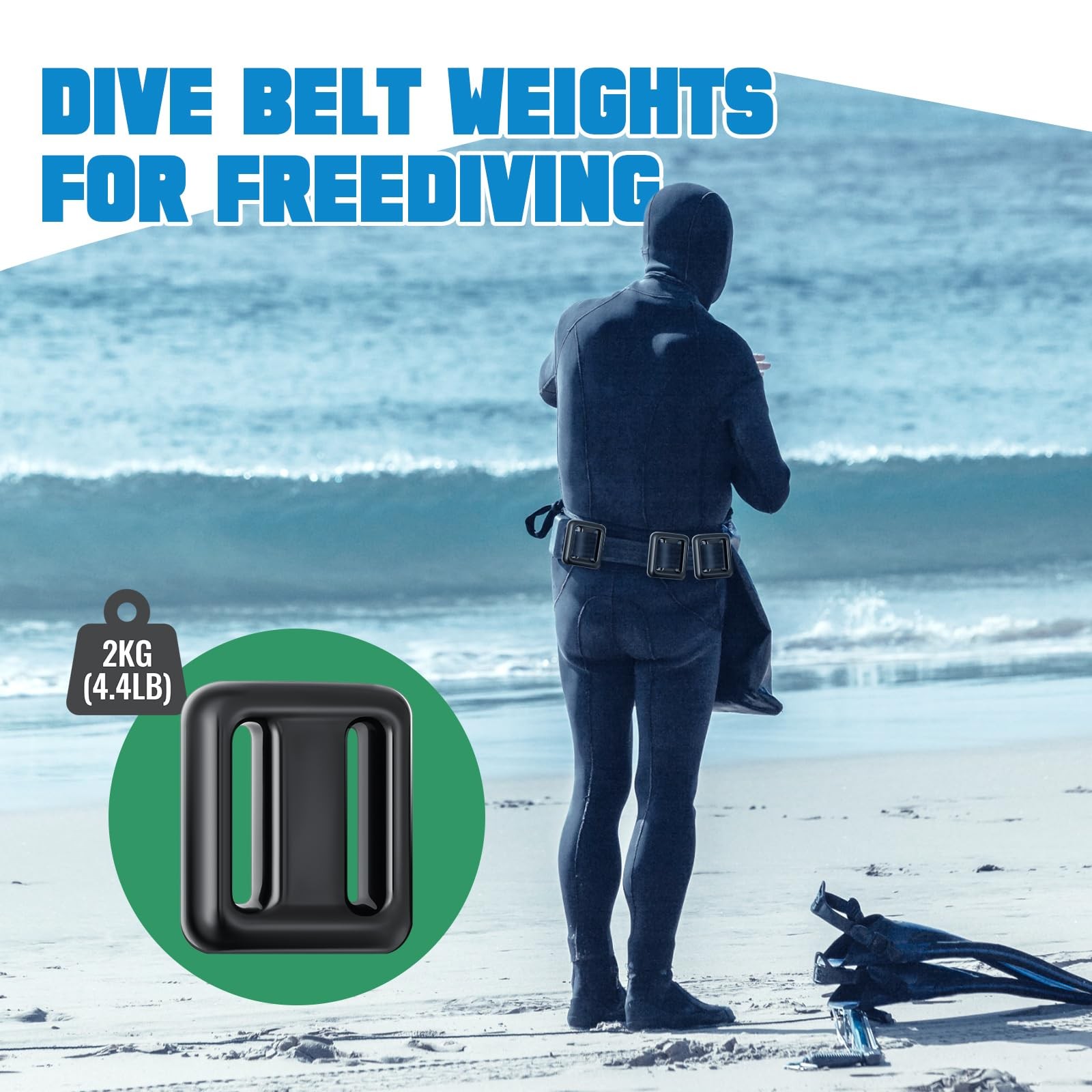 4 Pcs 4.4 lb Dive Weights Belt for Scuba Diving Coated Dive Weights Nylon Div…