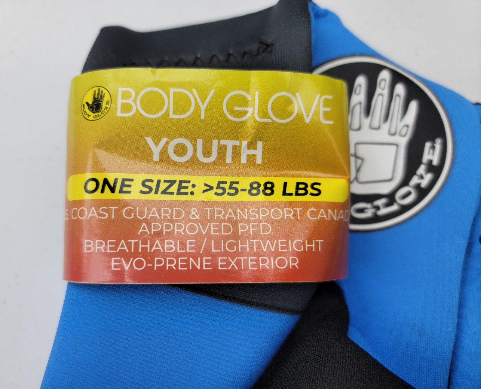 Body Glove PFD Life vest Youth Boy’s 55-88 pounds, Blue Black Gray NEW