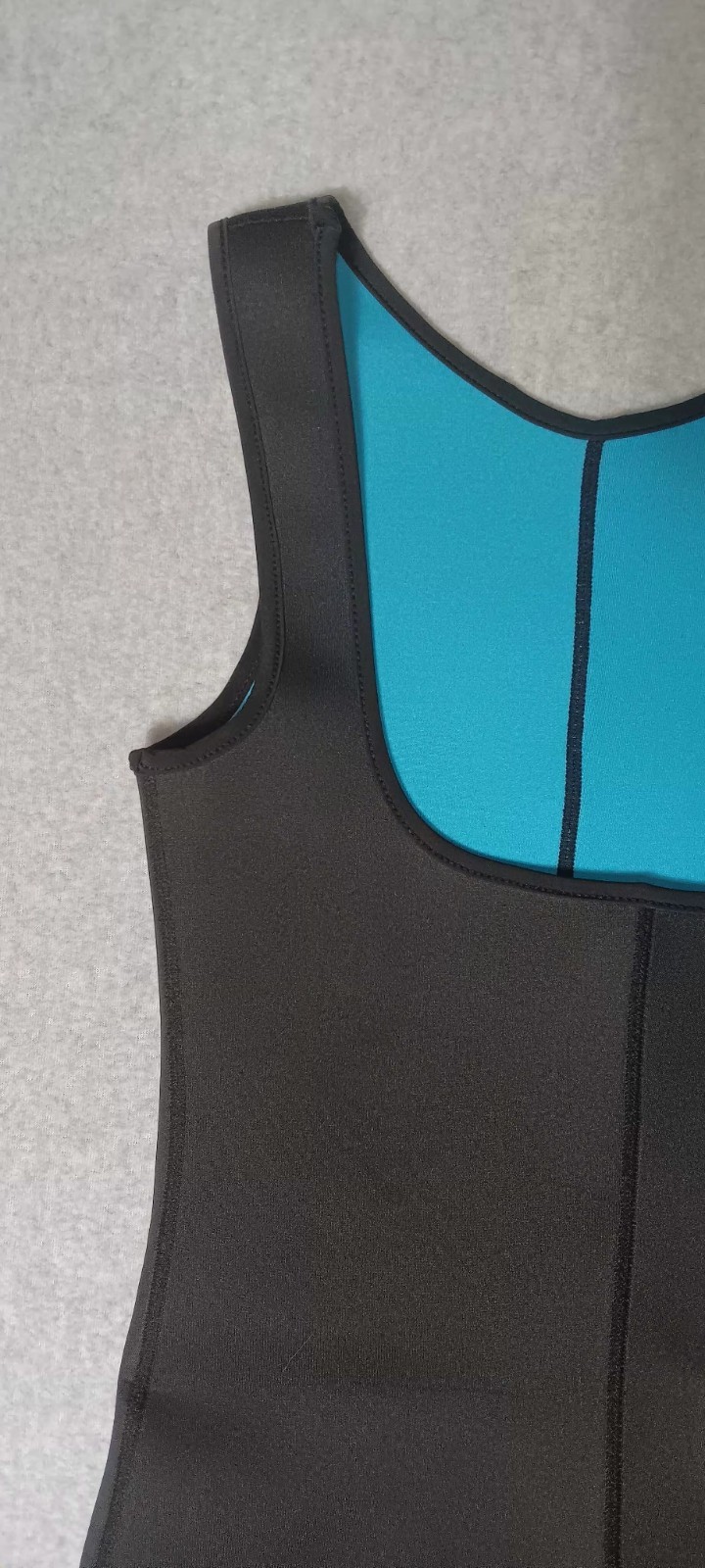 Wet Suit Workout Outfit Womens Size Small Black And Blue Sleeveless Body Fitting
