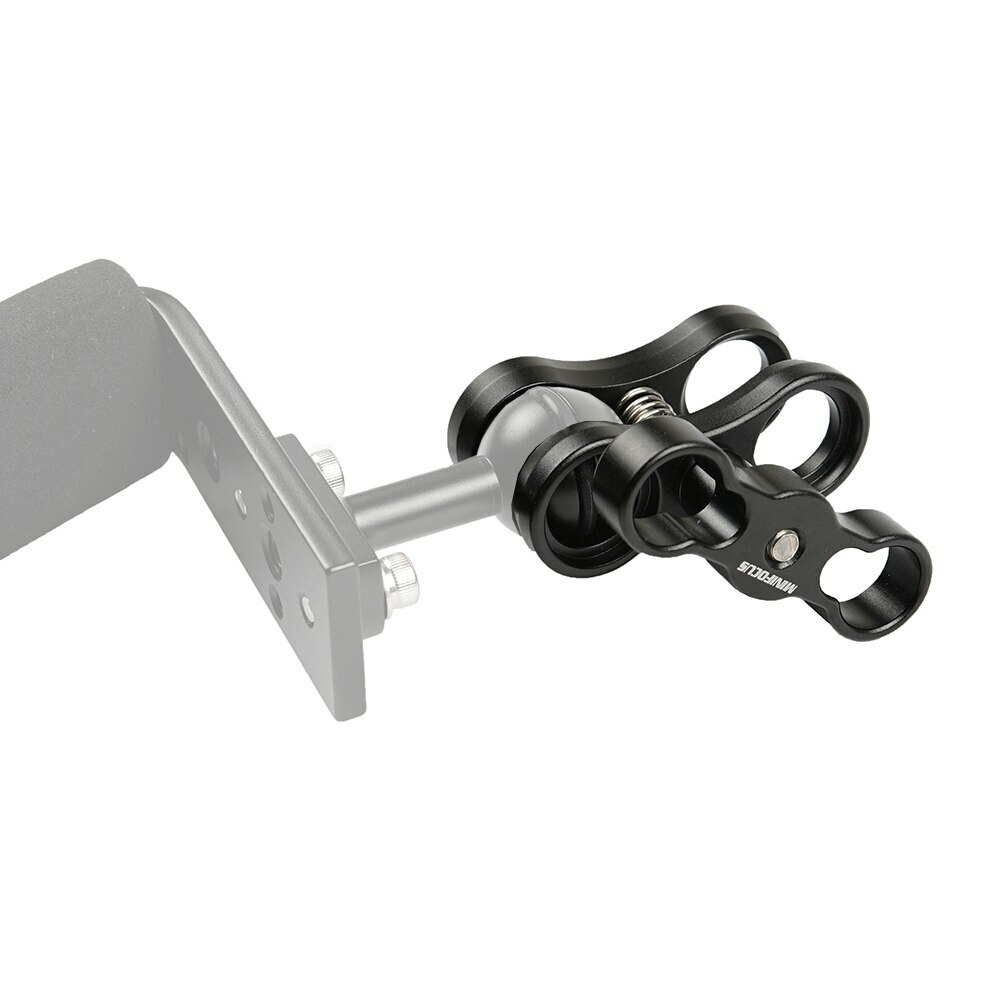 1″ Ball Clamp Diving Dual Holes Ball Butterfly Clip Arm Mount Underwater Housing