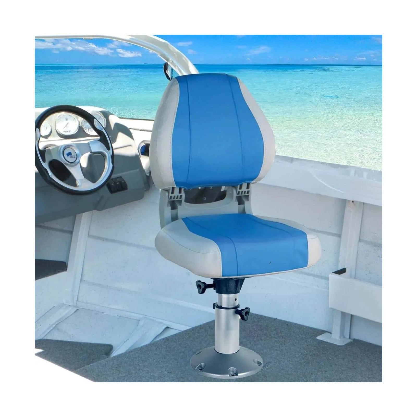 Oceansouth Adjustable Boat Seat Pedestal 13”-19” | Marine Grade Alum