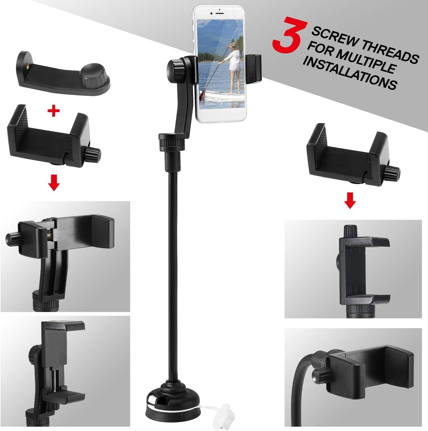 Universal Boat Bracket: Adjustable Phone & Camera Mount for Adventure Sports