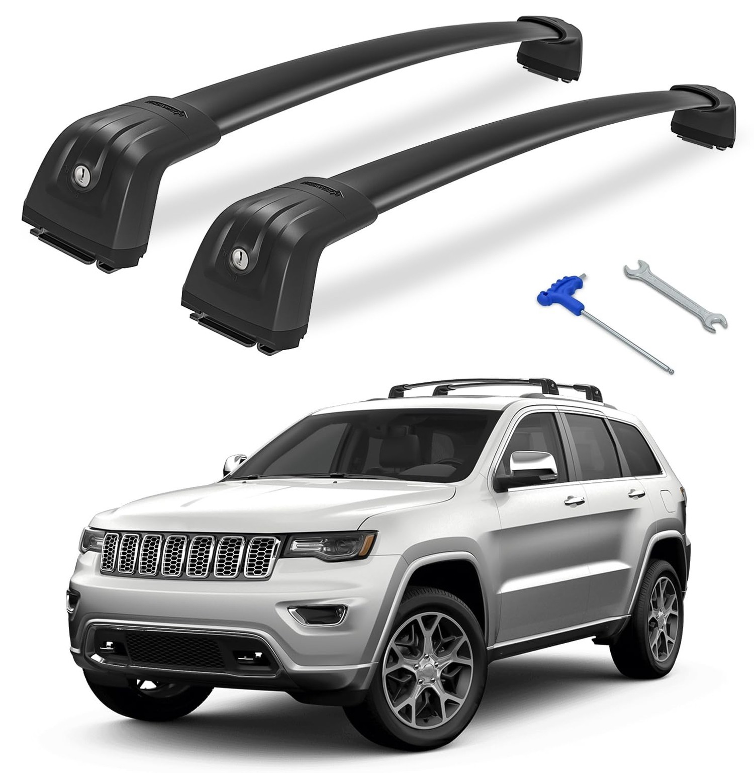 300lbs Roof Rack Cross Bars Compatible with Jeep Grand Cherokee 2011-2021 wit…